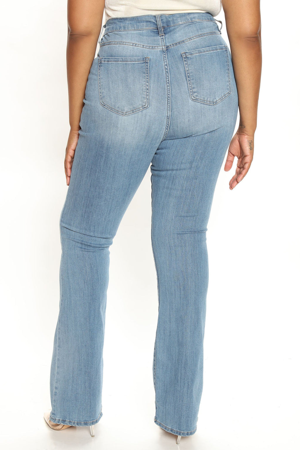 Tall Jessie Mid Rise Distressed Bootcut Jean - Light Blue Wash