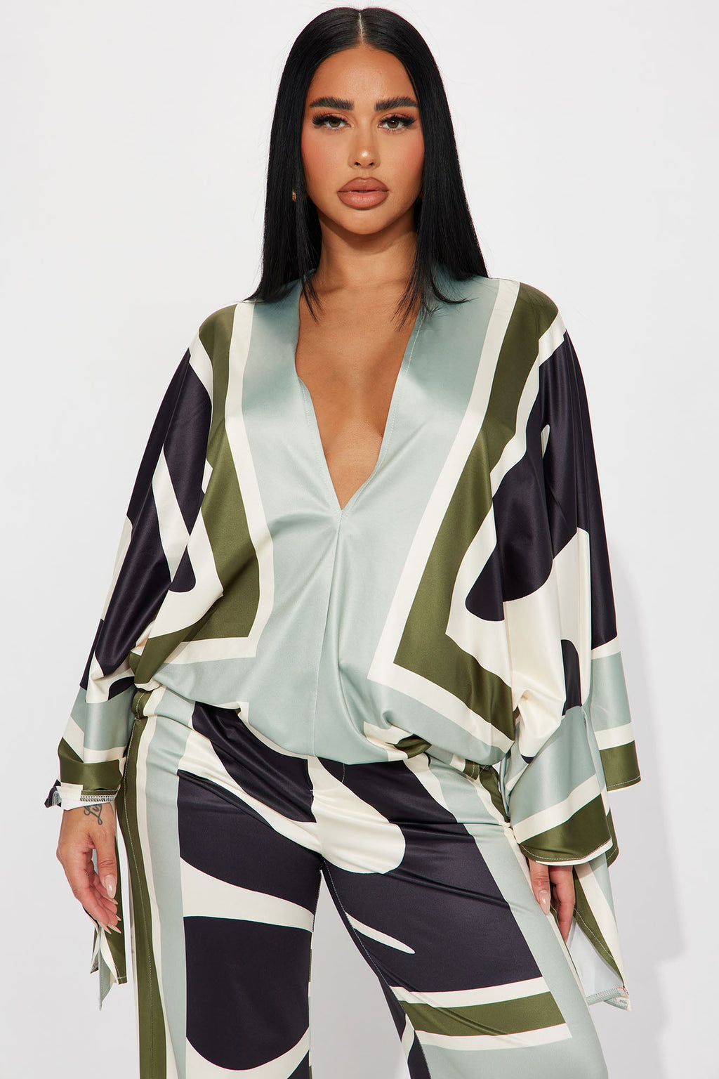 Missed You Pant Set - Sage/combo