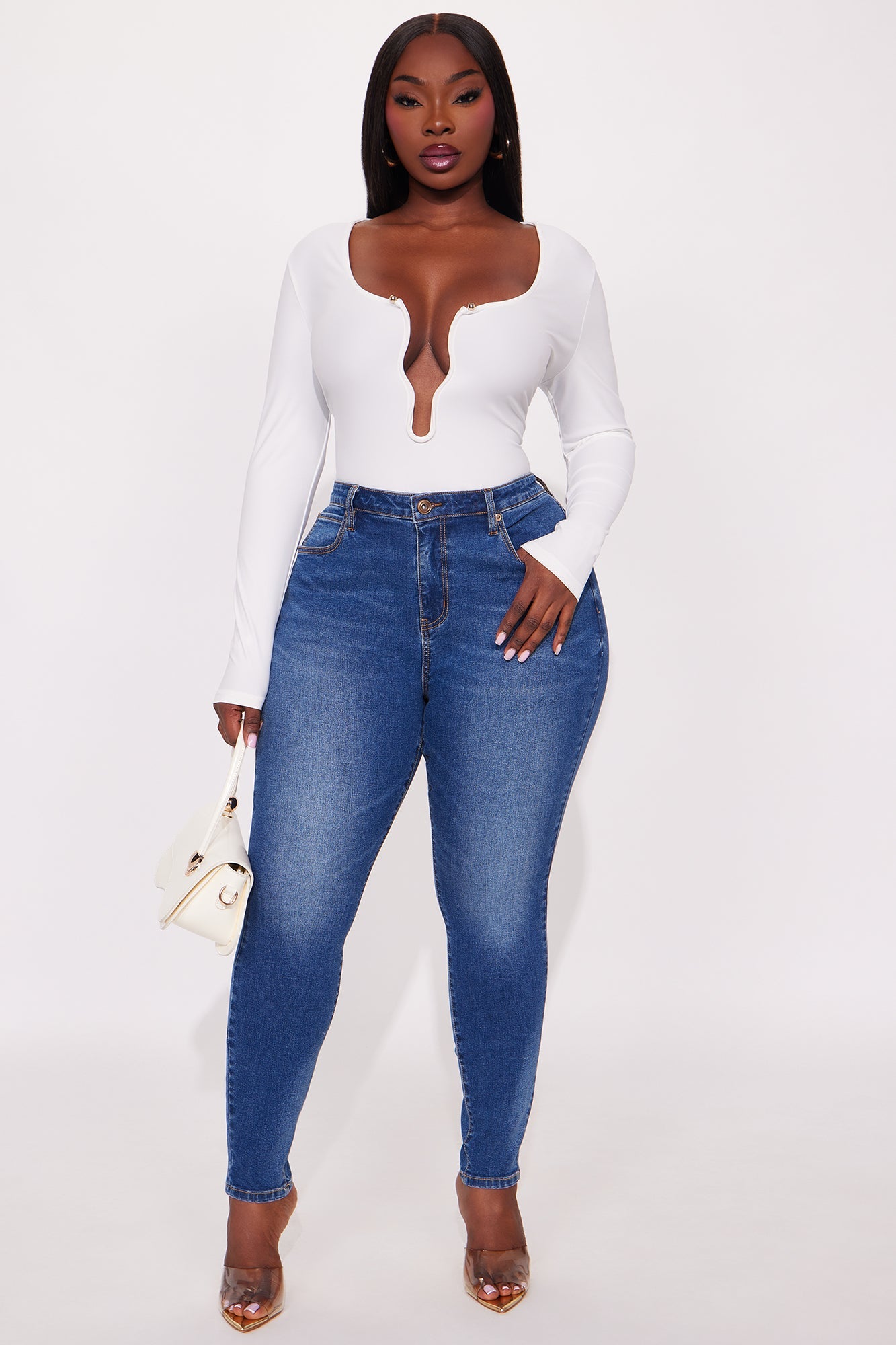 Sleek Fit Mid Rise Skinny Jean - Medium Wash