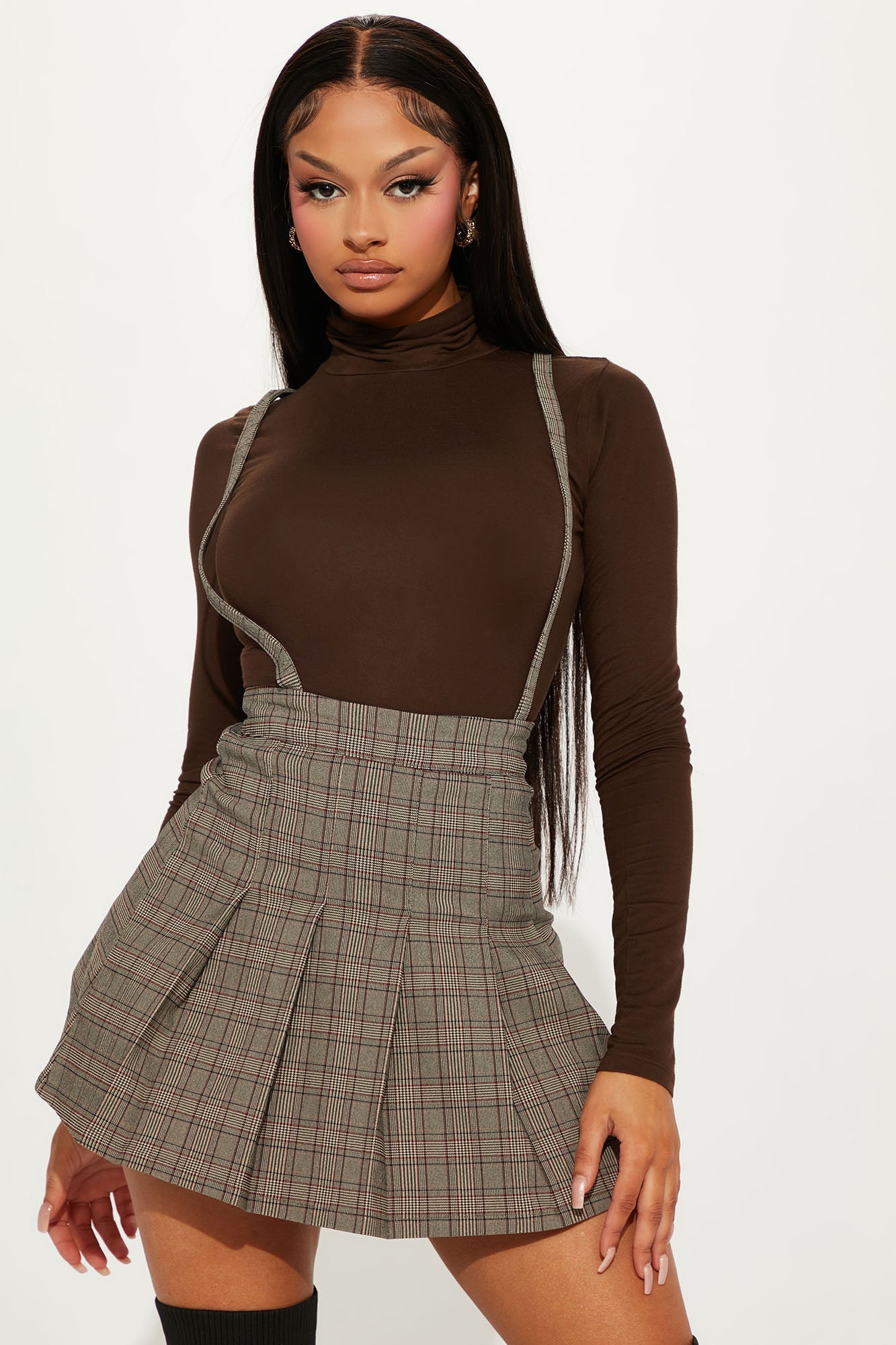 Pamela Turtle Neck Long Sleeve Bodysuit - Chocolate