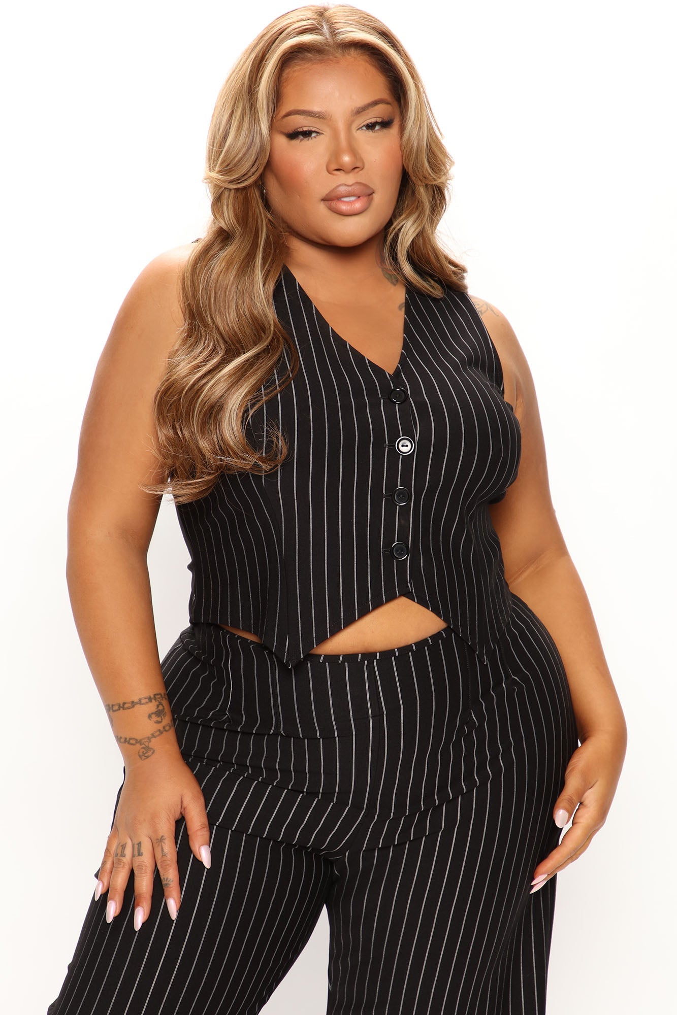 Julia Vest Pant Set - Black