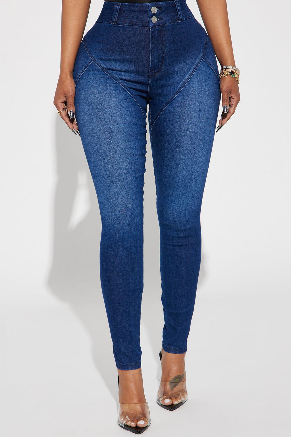 Booty So Good Moto Stretch Skinny Jeans - Dark Wash