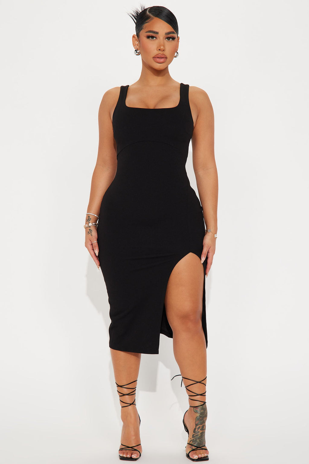 Valentina Midi Dress - Black