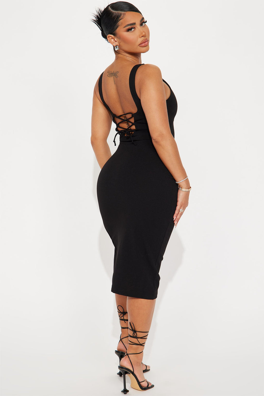 Valentina Midi Dress - Black