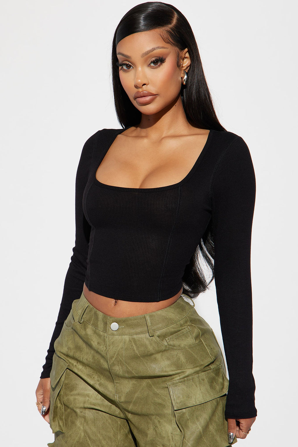 Dana Ribbed Top - Black