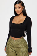 Dana Ribbed Top - Black