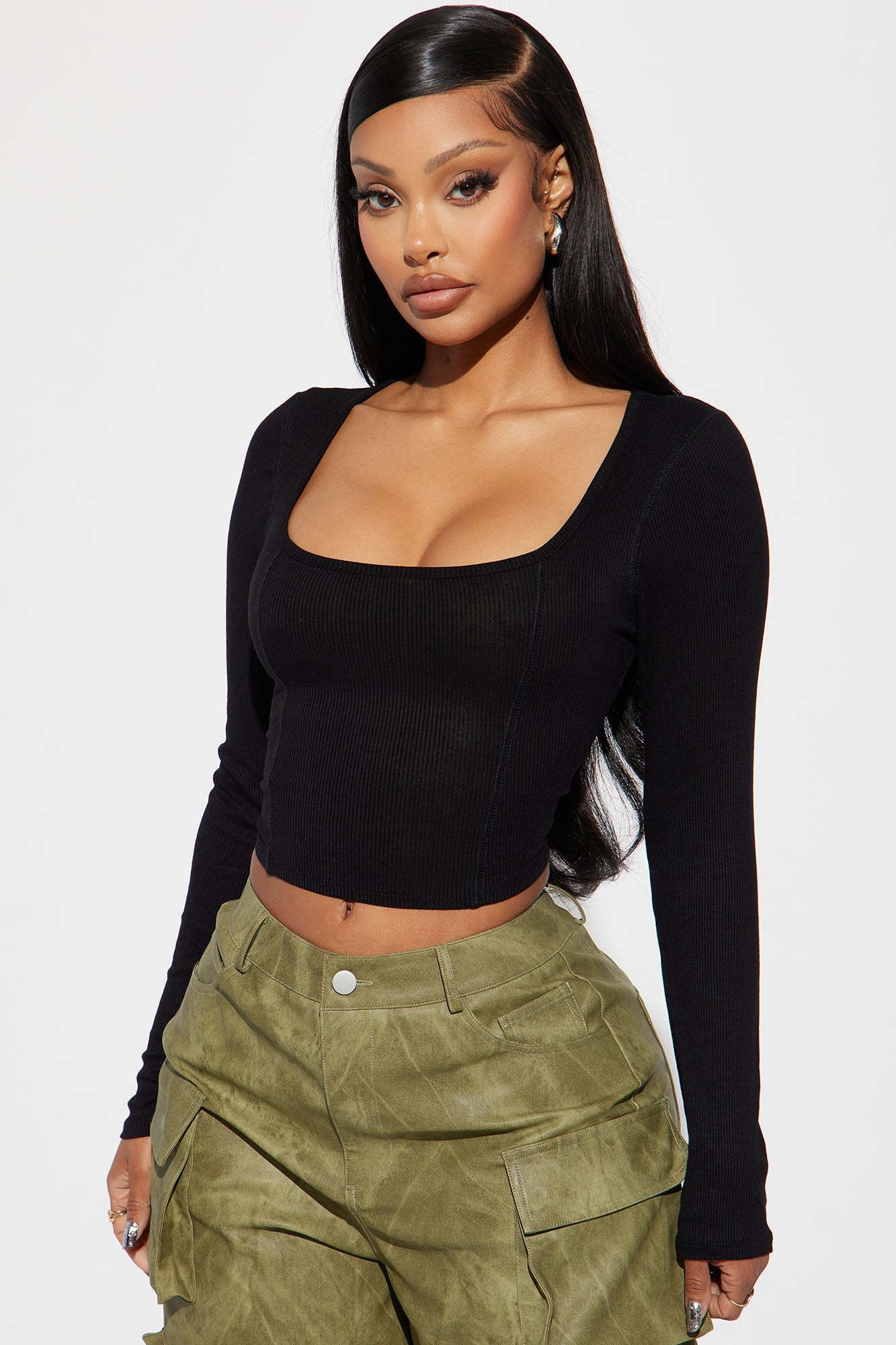 Dana Ribbed Top - Black