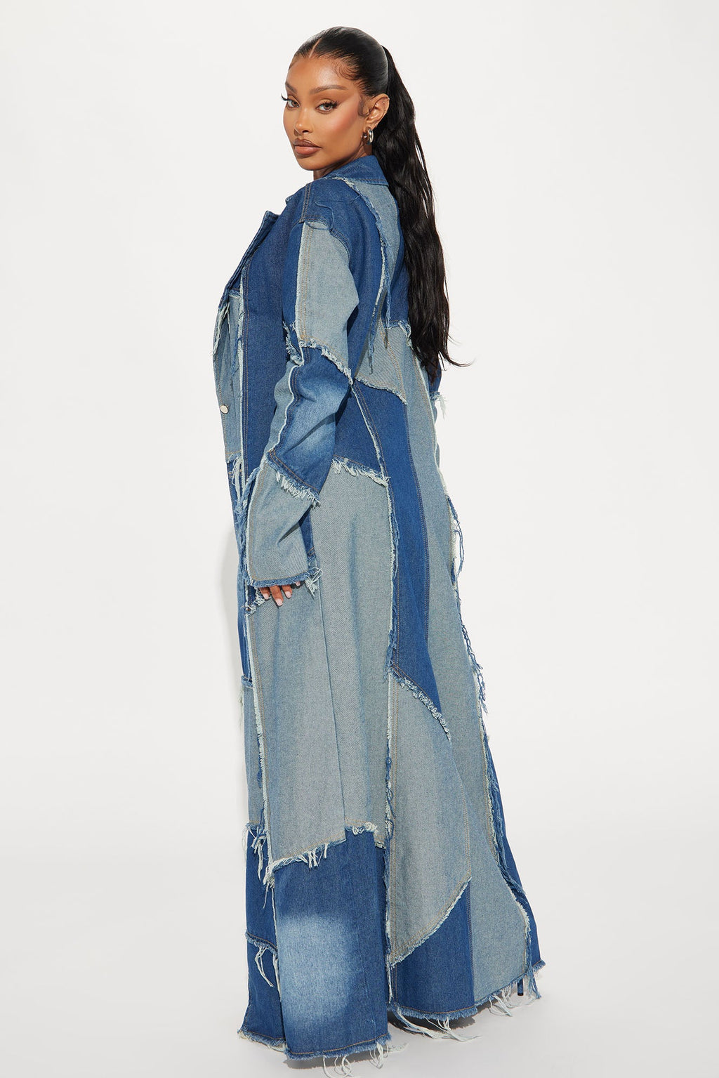 Don't Talk Loud Denim Trench Coat - Vintage Wash