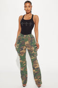 Staying True Bootcut Camo Pant - Olive/combo