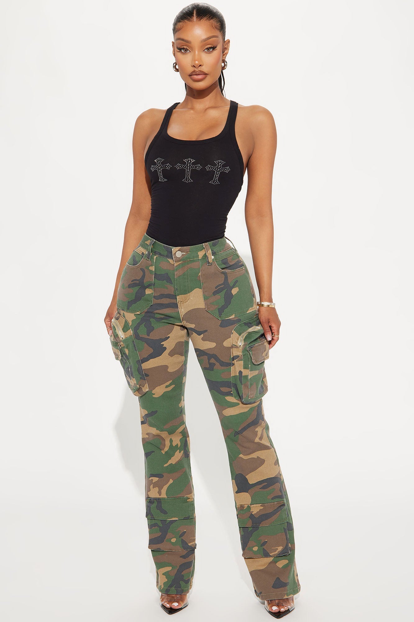 Staying True Bootcut Camo Pant - Olive/combo