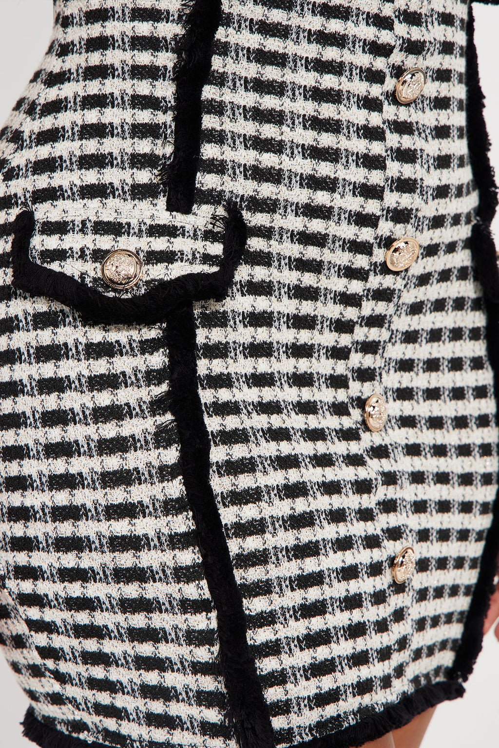 First Lady Stretch Tweed Mini Dress - Black/White