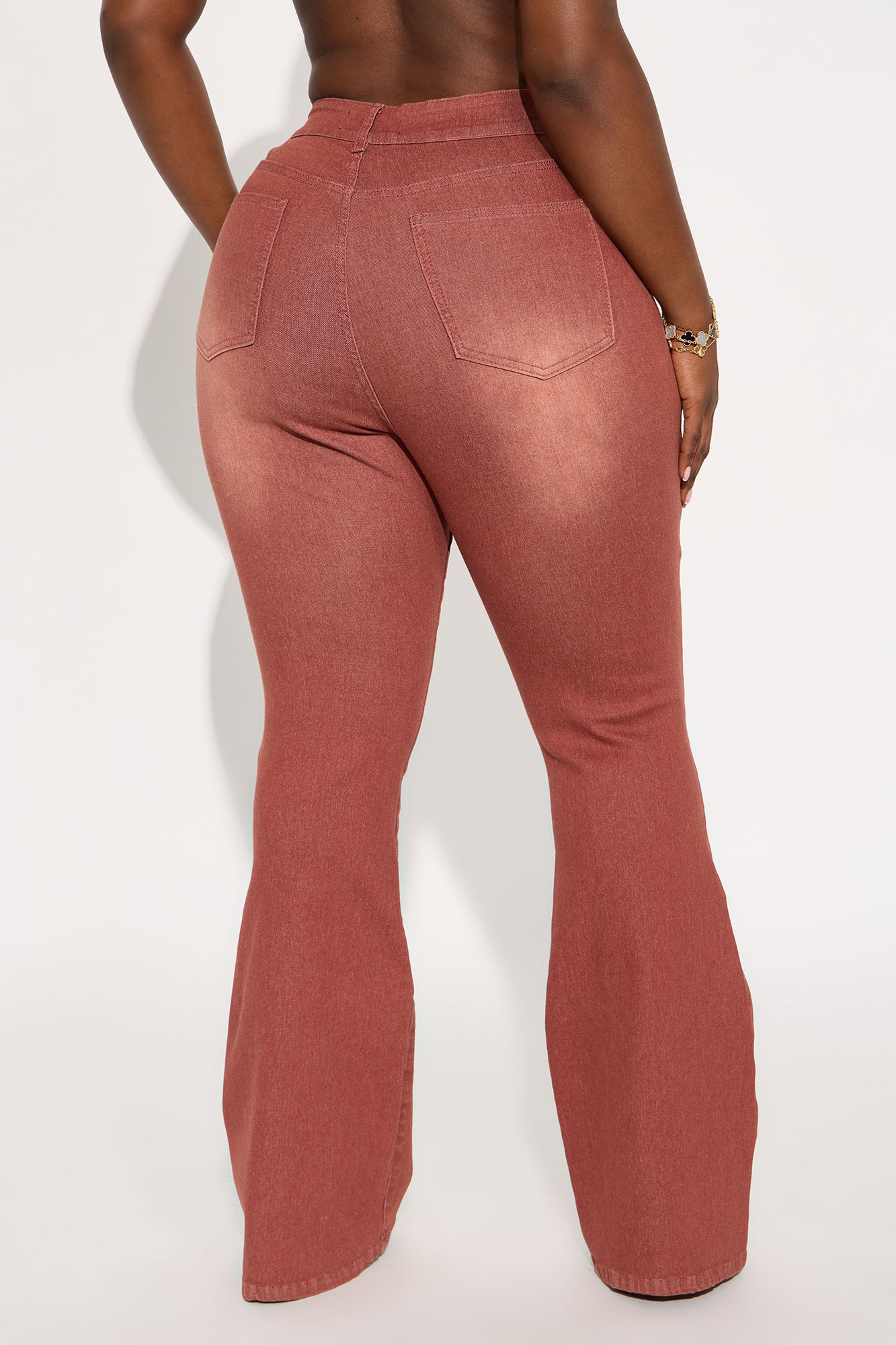 Fatal Attraction Stretch Flare Jeans - Burgundy