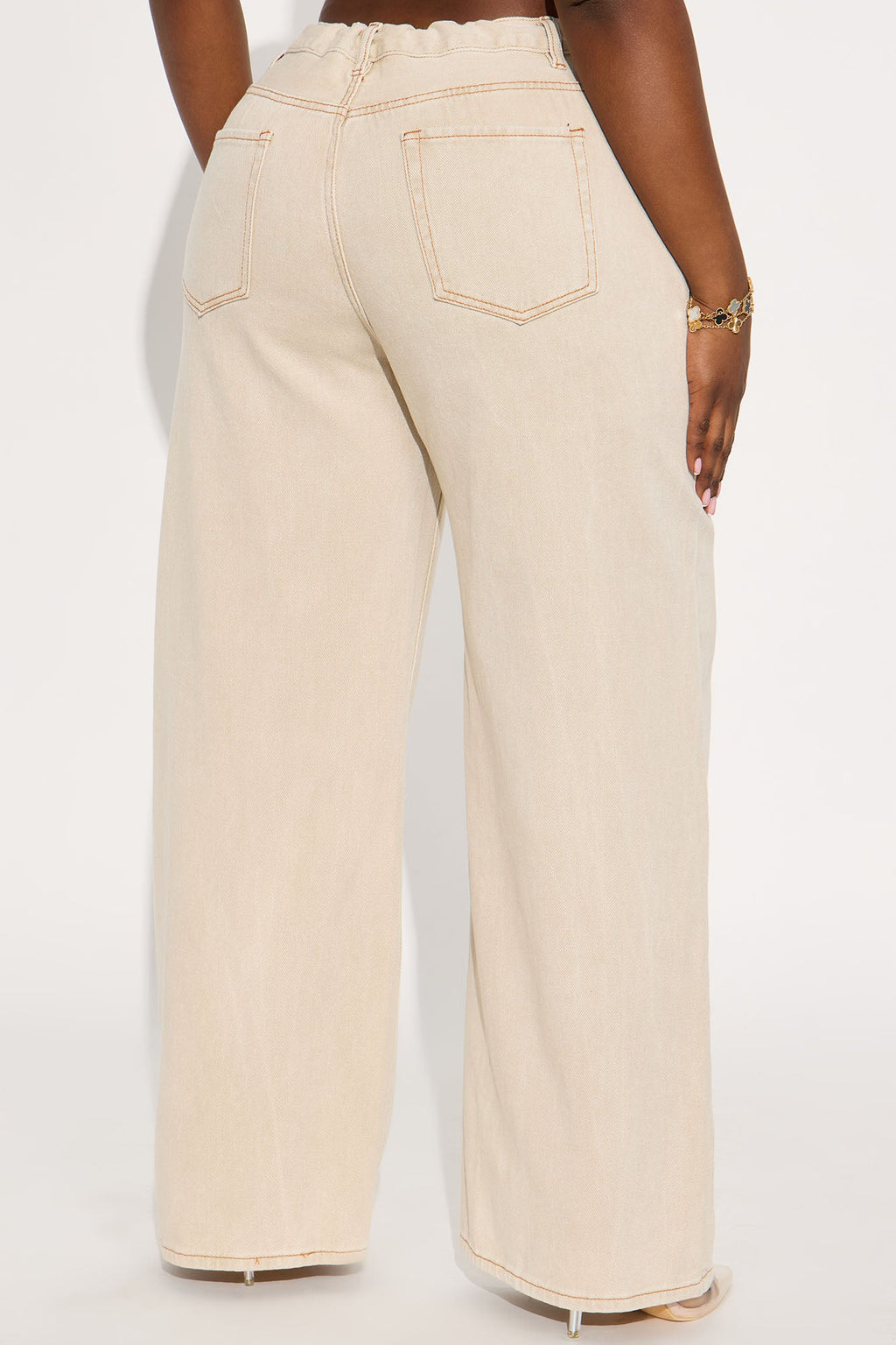 Laguna Tie Waist Wide Leg Jeans - Khaki