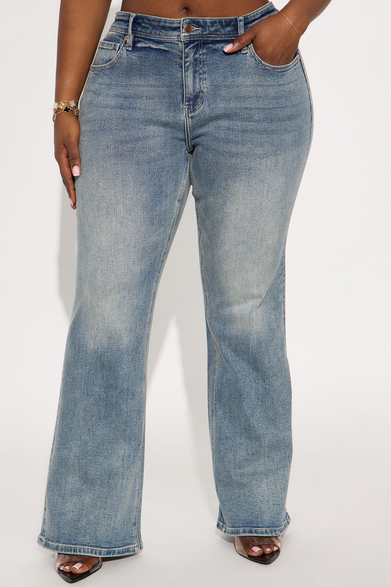 Seville Low Rise Bootcut Jeans - Vintage Wash