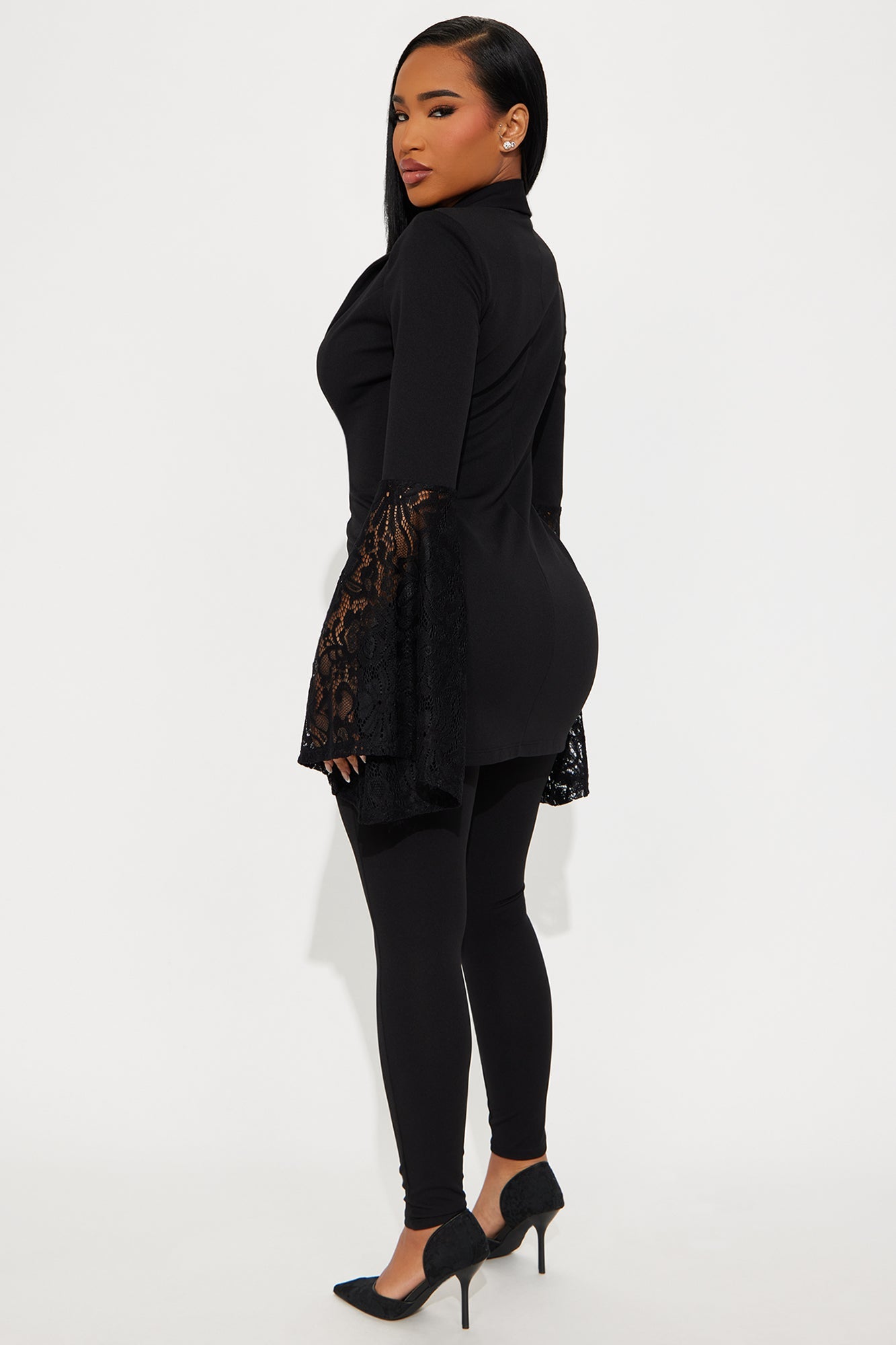 Dark Romance Blazer Pant Set - Black