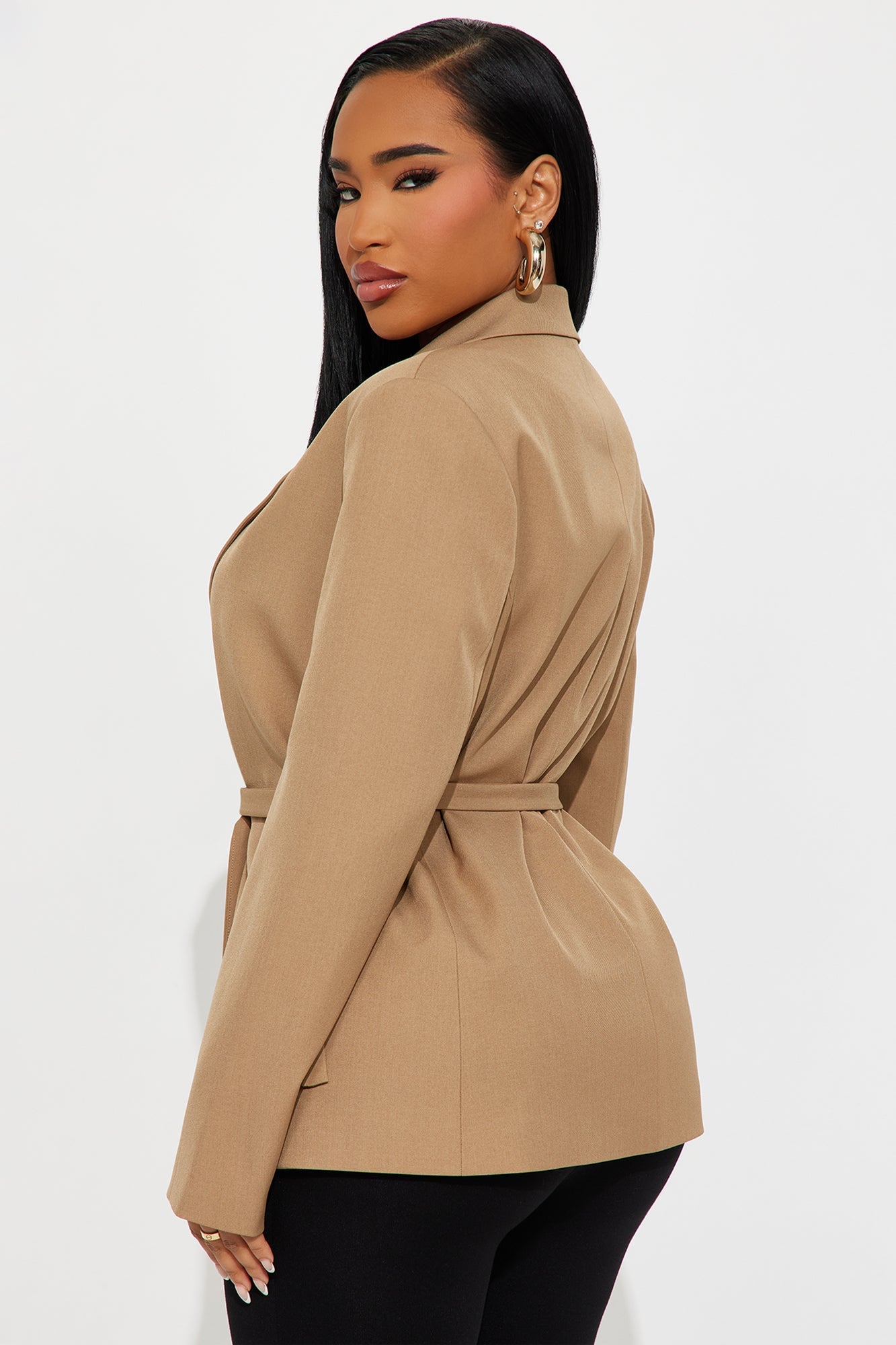 Darlene Belted Blazer - Khaki
