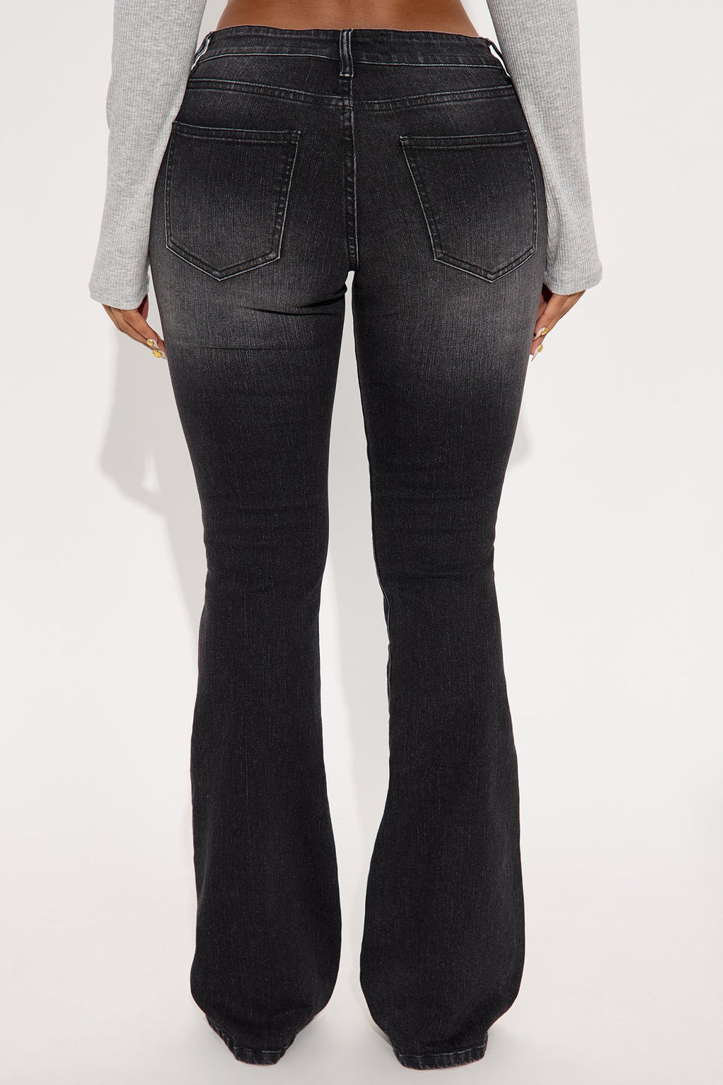 Forever Stretch Low Rise Flare Jeans - Black Wash