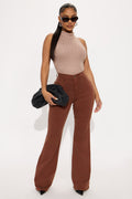 Classic Color Trouser Flare Jeans - Brown