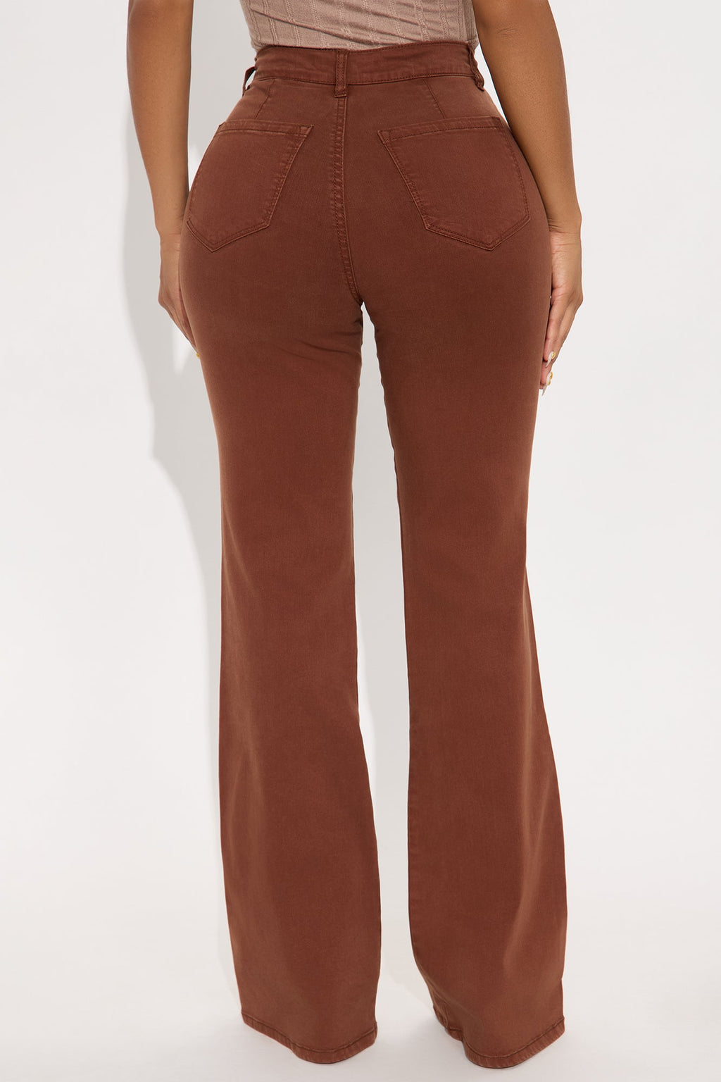 Classic Color Trouser Flare Jeans - Brown