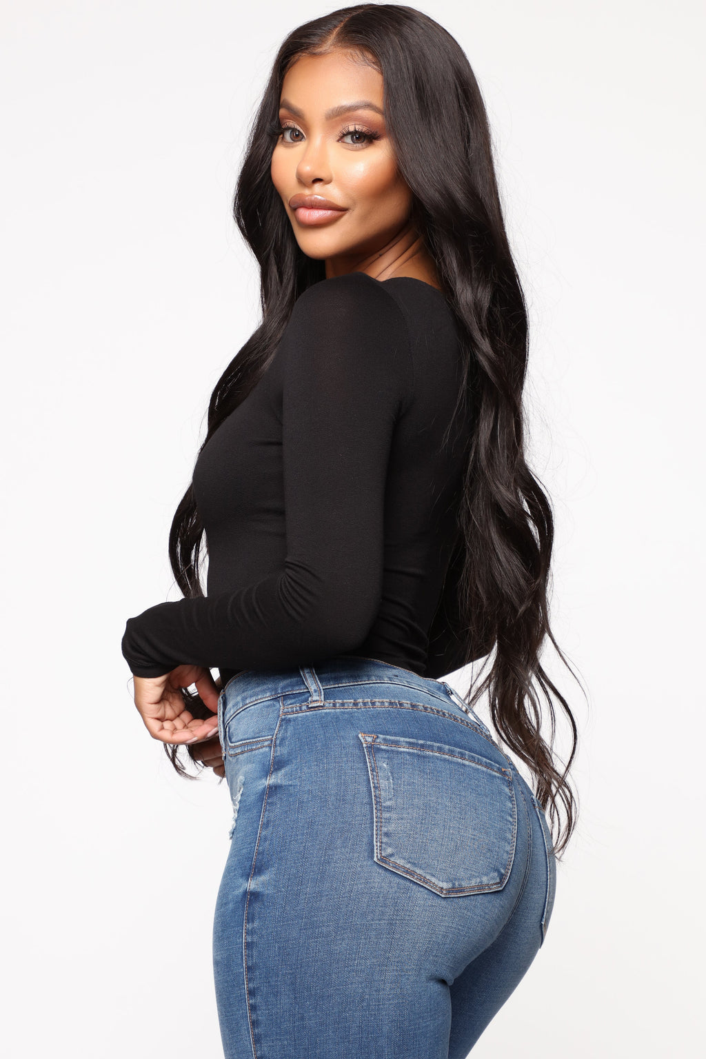 Yasmeen Square Neck Top - Black