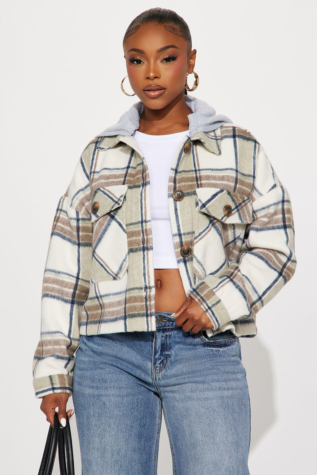 Cabin Comfort Plaid Shacket - Brown/combo