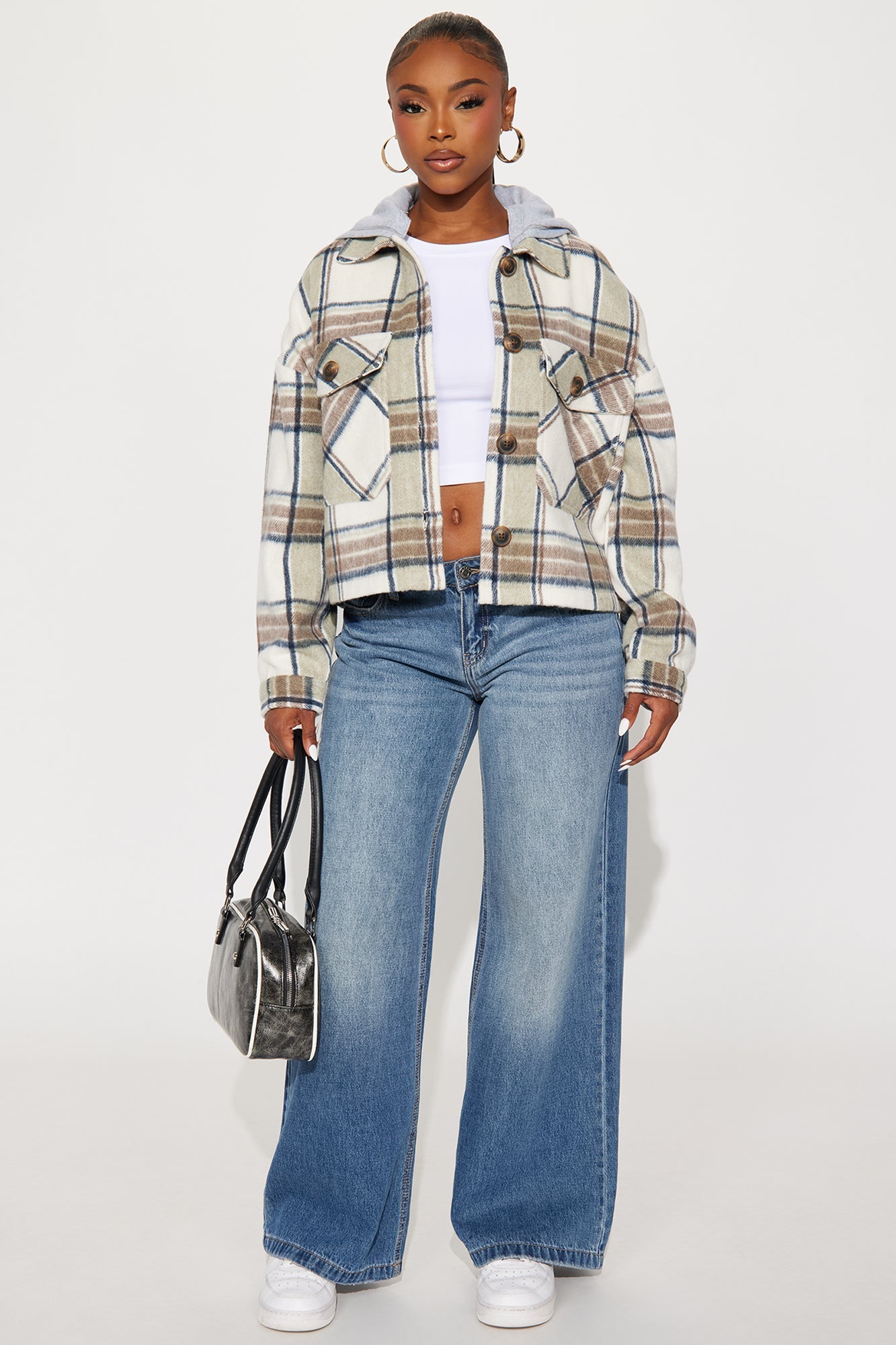 Cabin Comfort Plaid Shacket - Brown/combo