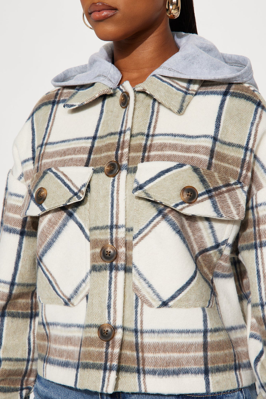 Cabin Comfort Plaid Shacket - Brown/combo