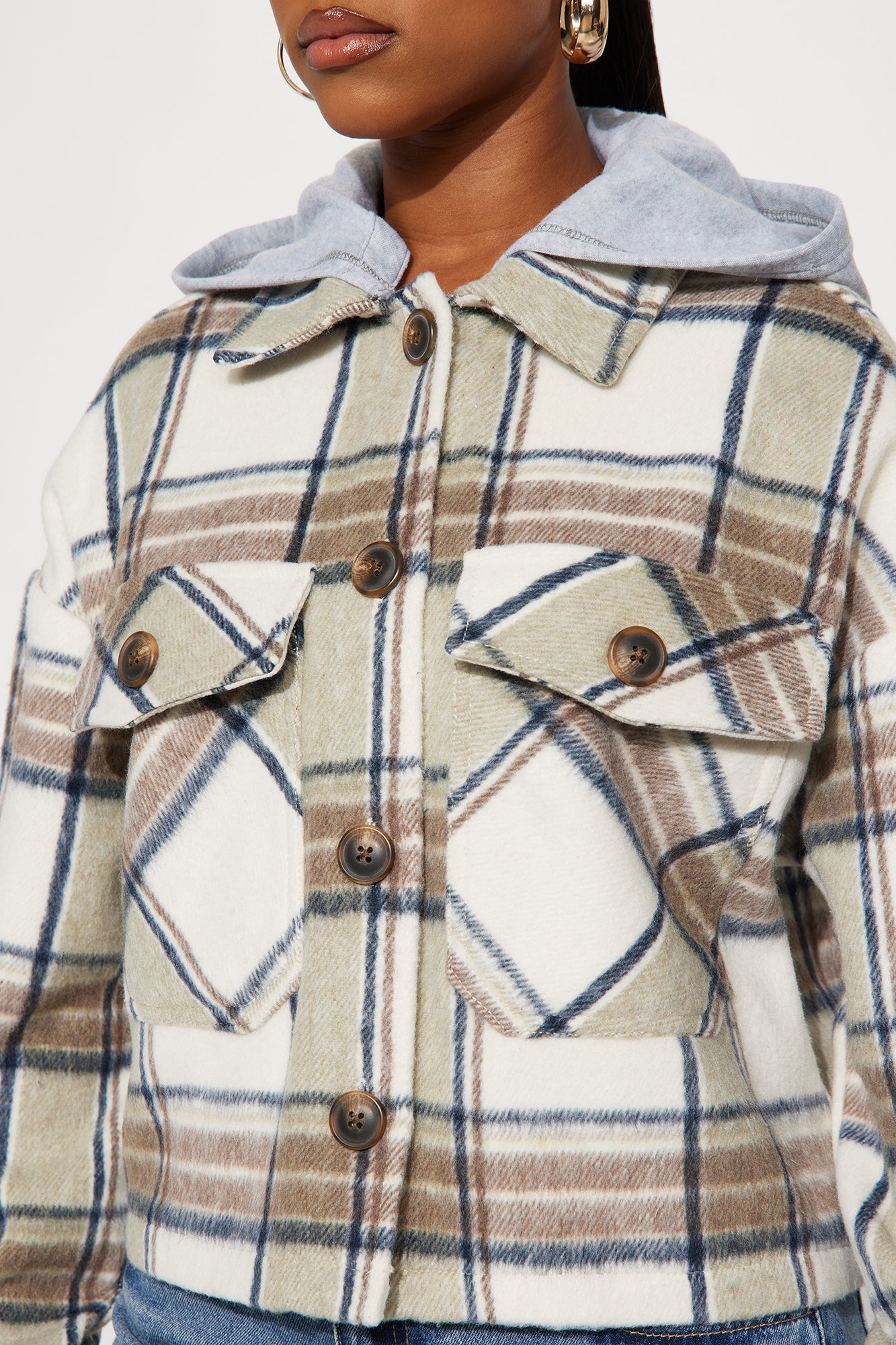 Cabin Comfort Plaid Shacket - Brown/combo