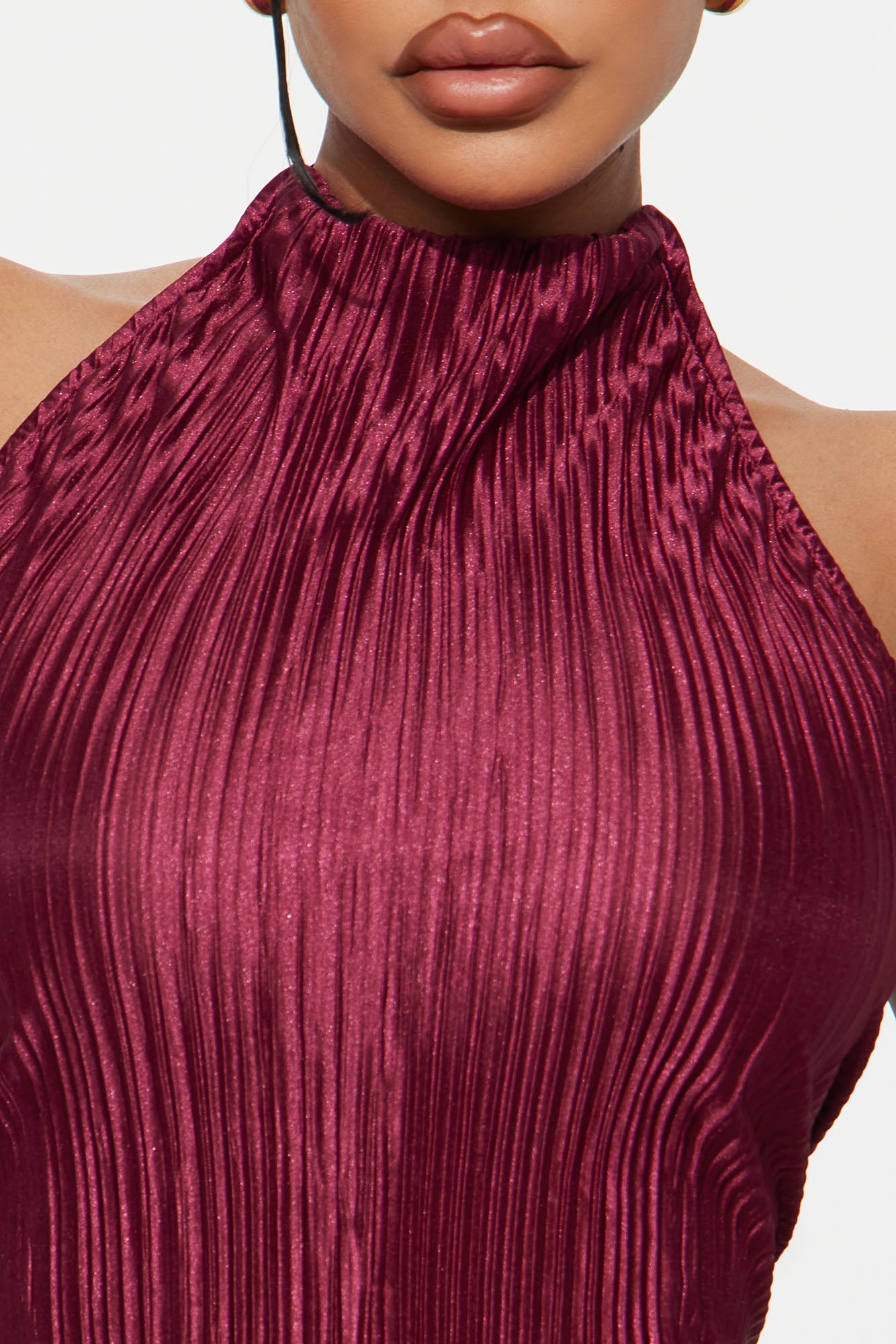 Lily Halter Top Pant Set - Burgundy