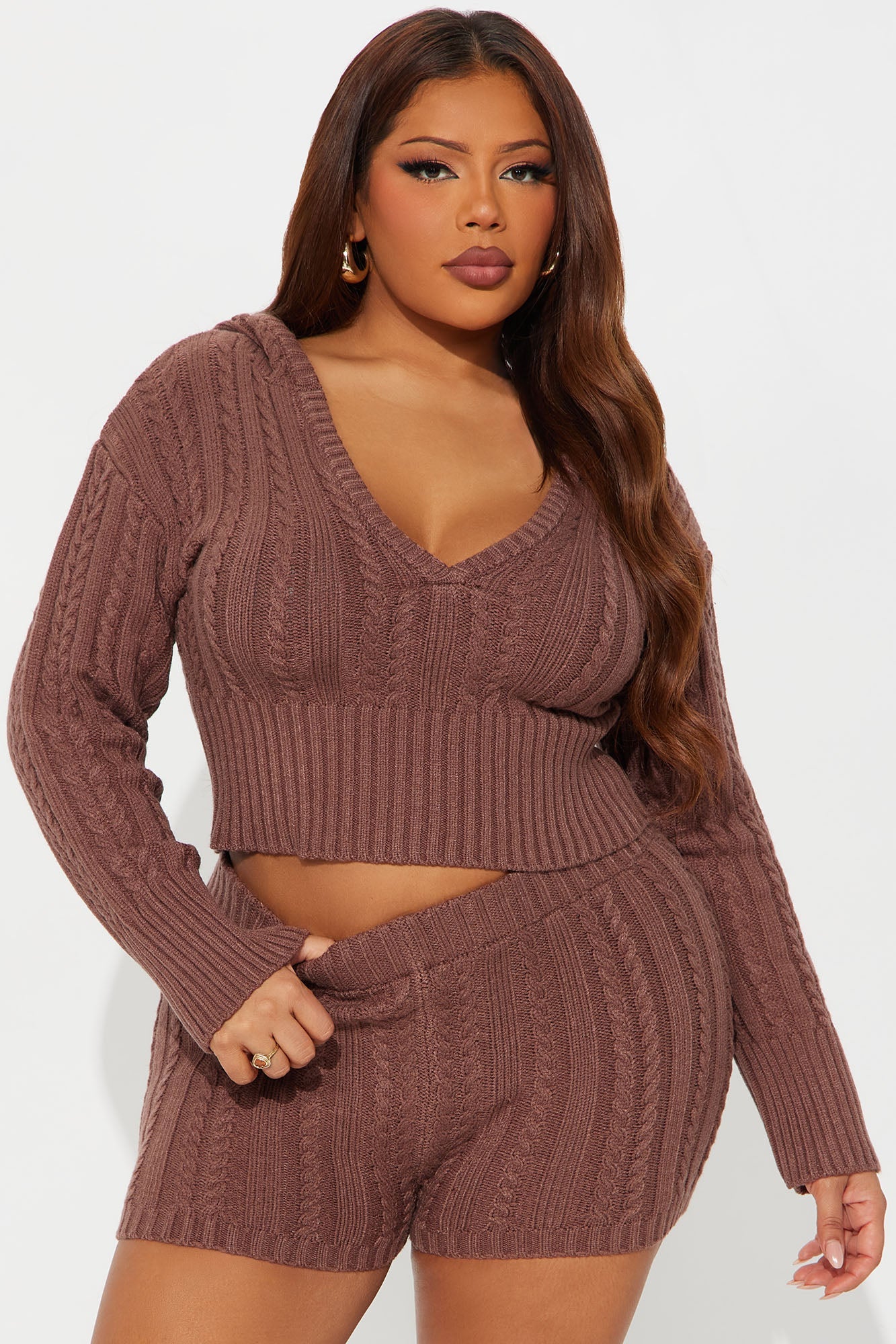 Feeling Some Way Sweater Short Set - Mocha