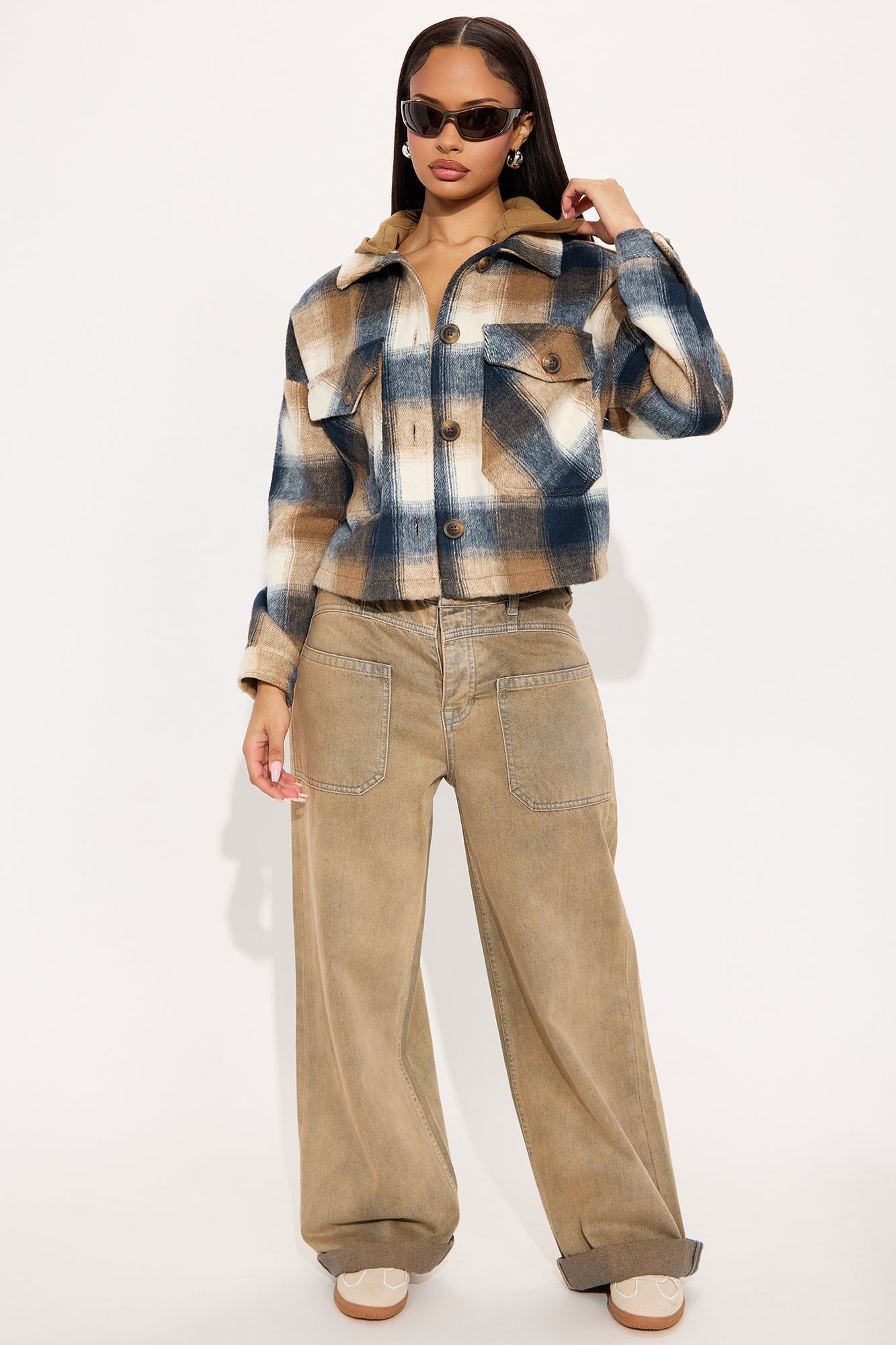 Cabin Comfort Plaid Shacket - Black/combo