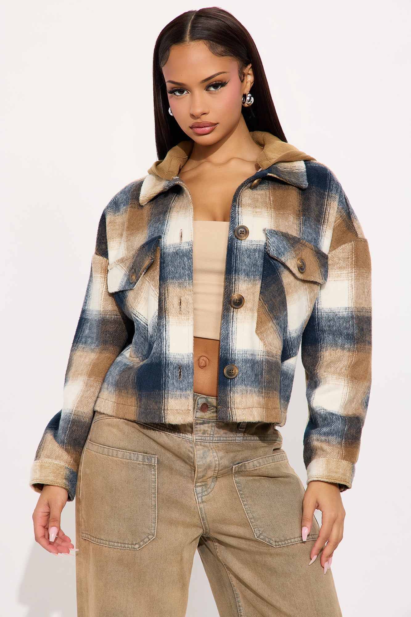 Cabin Comfort Plaid Shacket - Black/combo