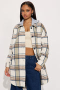 Cabin Trip Plaid Shacket - Taupe/combo