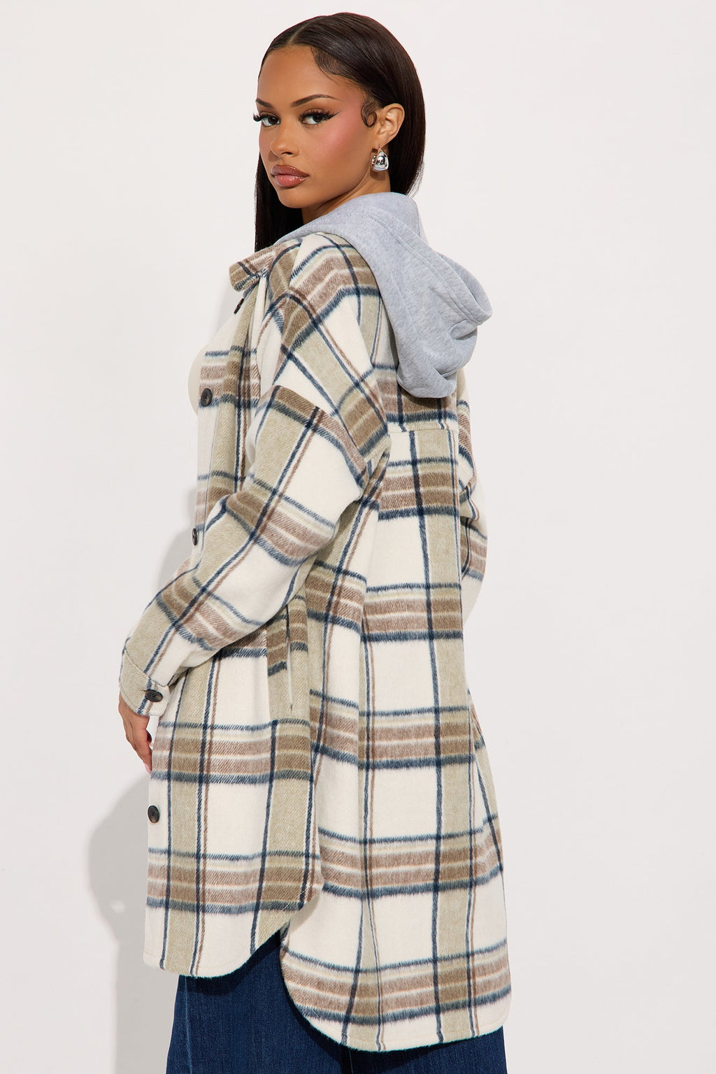 Cabin Trip Plaid Shacket - Taupe/combo