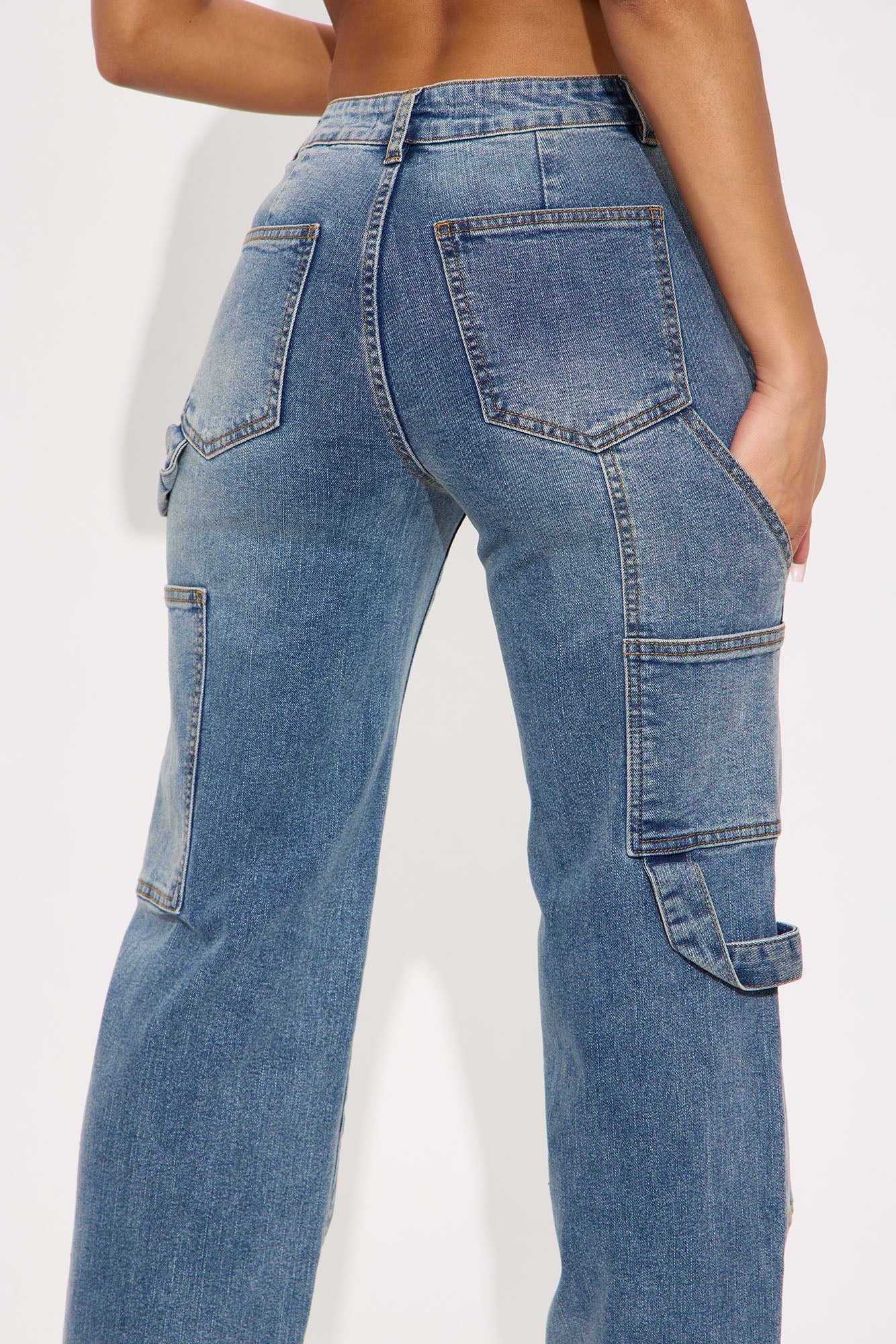 Carlisle Carpenter Stretch Straight Leg Jeans - Medium Wash