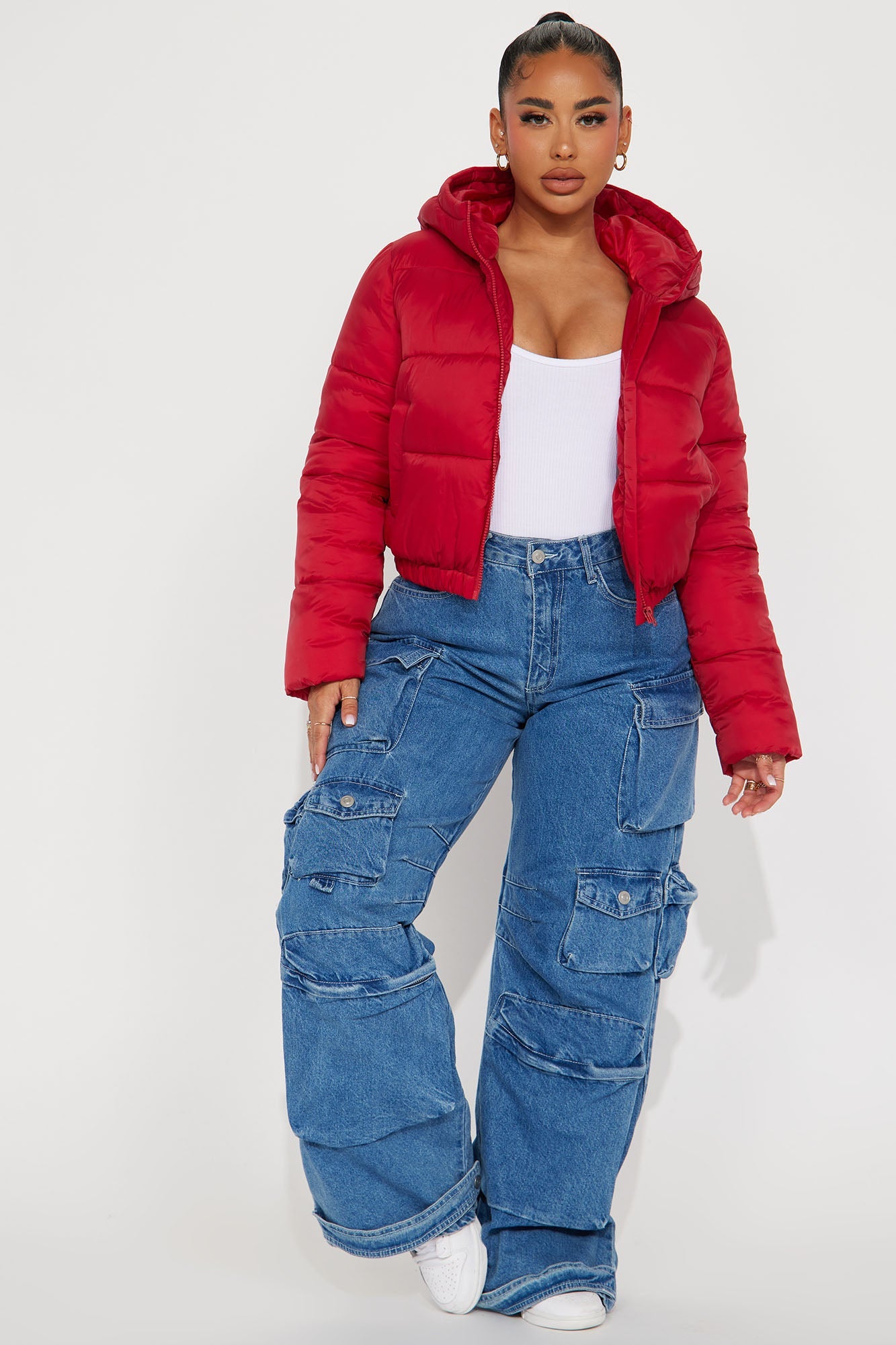 Up And About Puffer Coat - Red