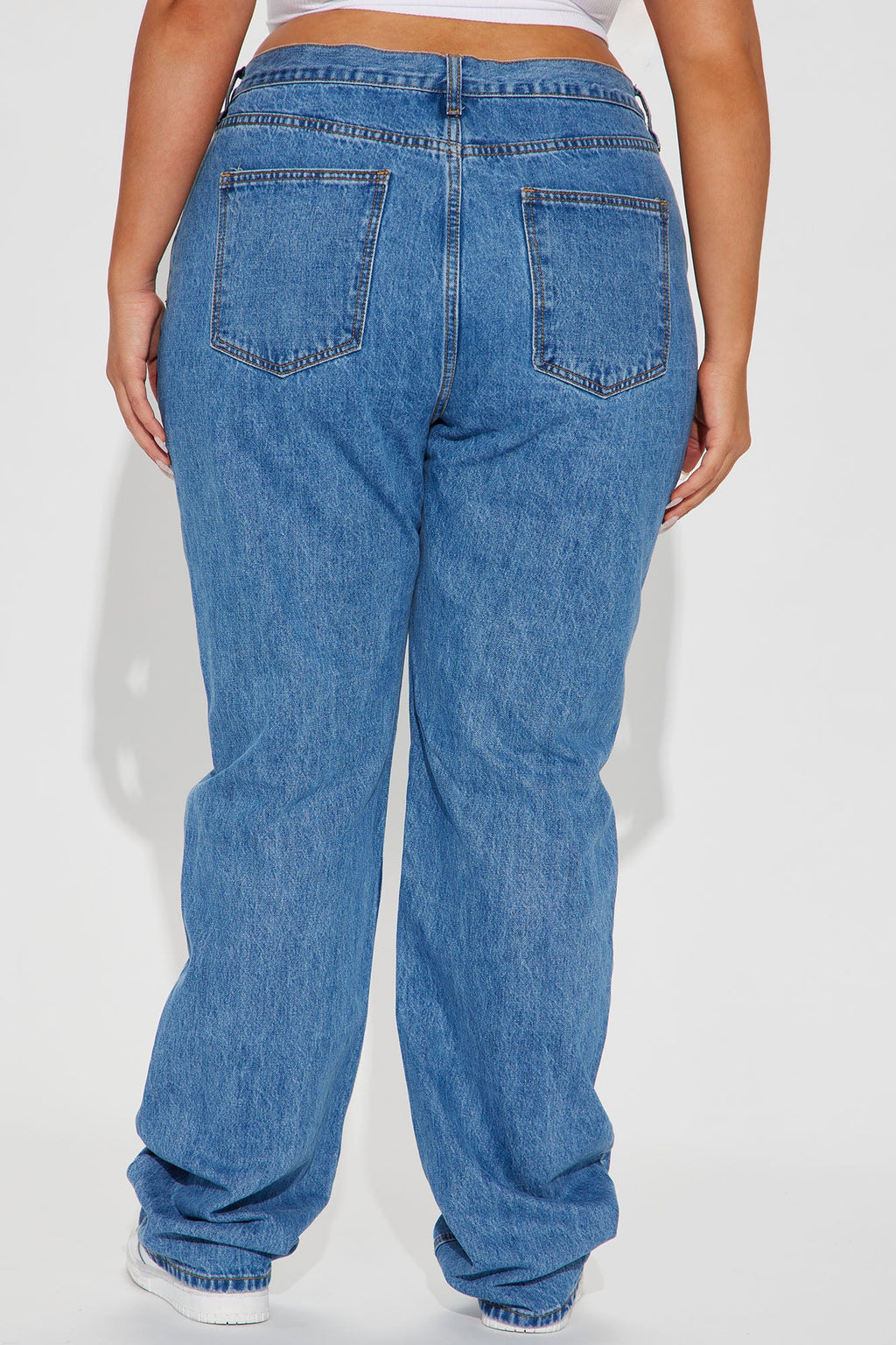 Tall Crossover Straight Leg Jeans - Medium Wash