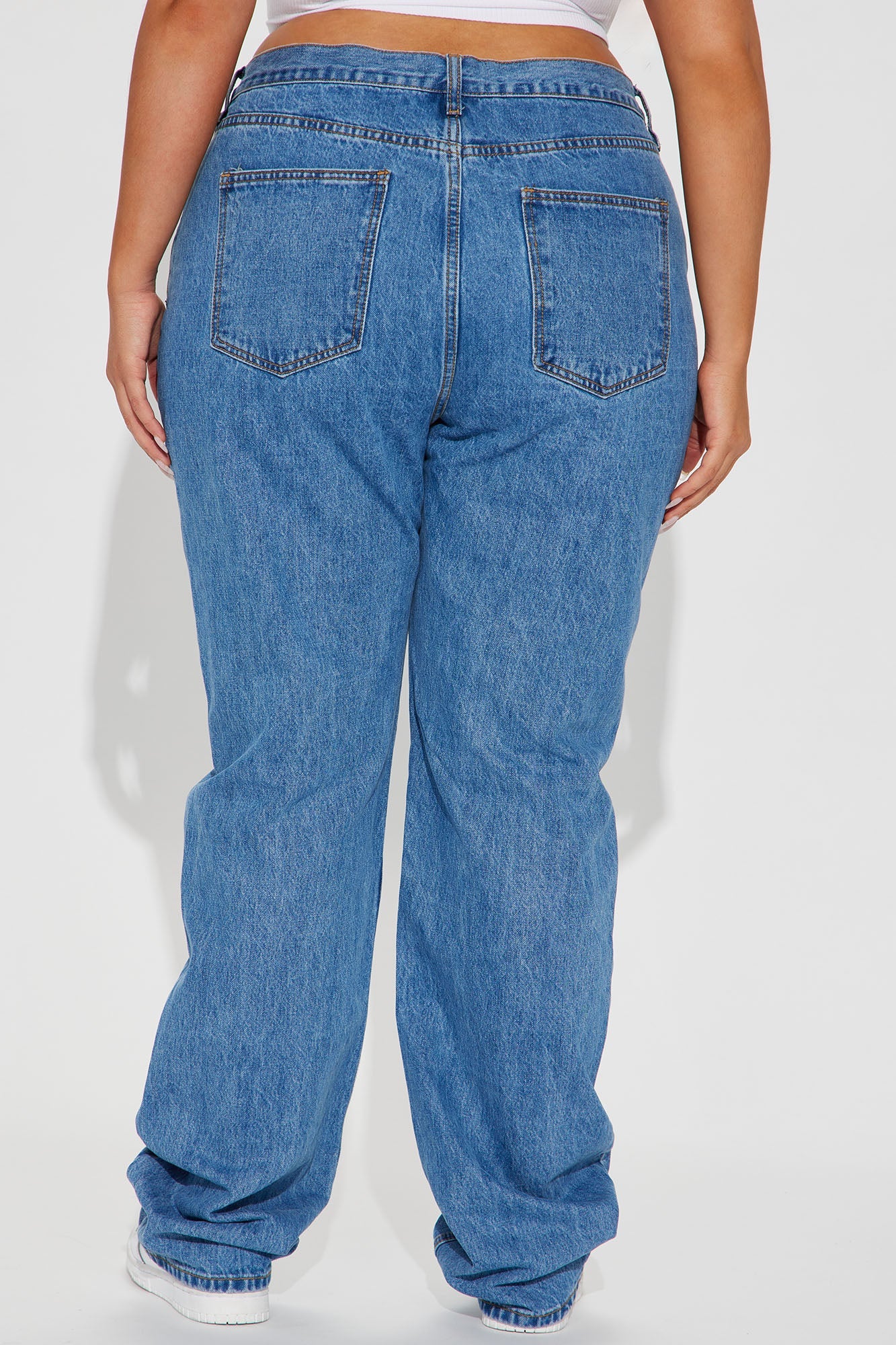 Tall Crossover Straight Leg Jeans - Medium Wash