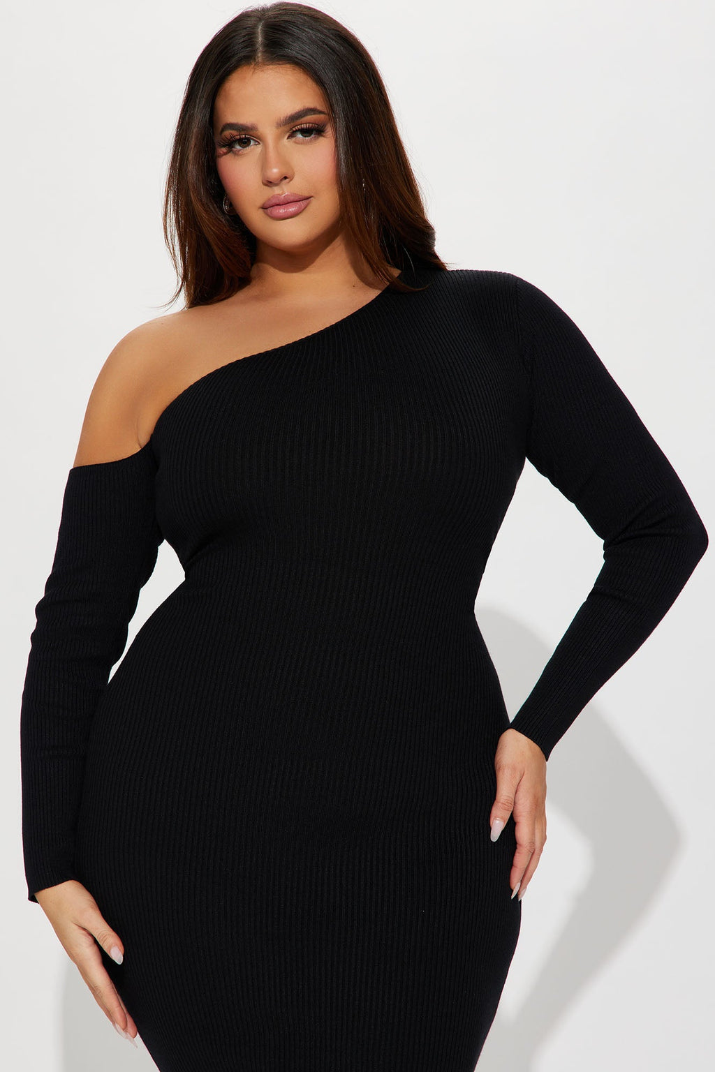 Shes Ready To Go Midi Sweater Dress - Black