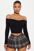 Brittany Off Shoulder Top - Black