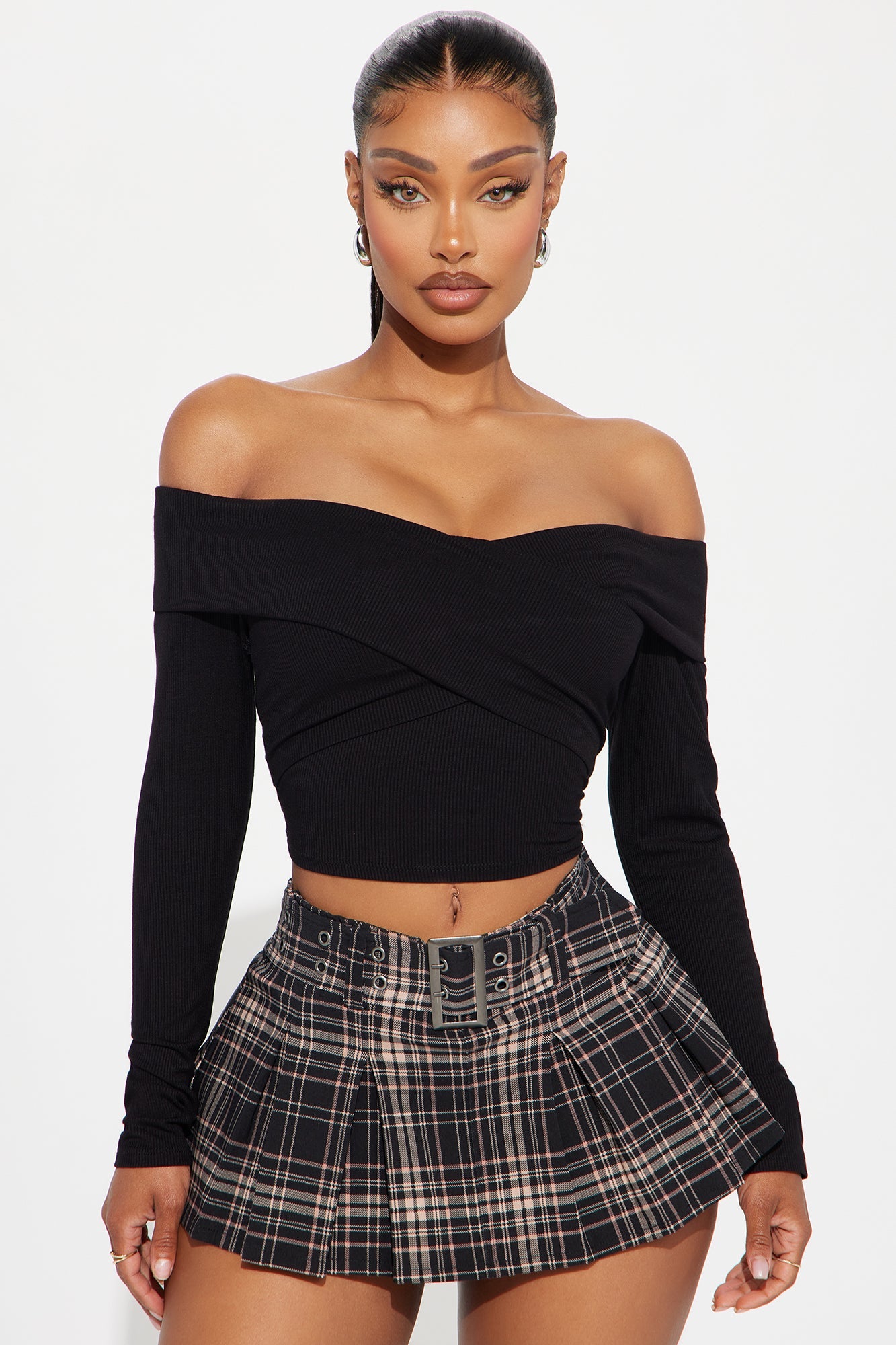 Brittany Off Shoulder Top - Black