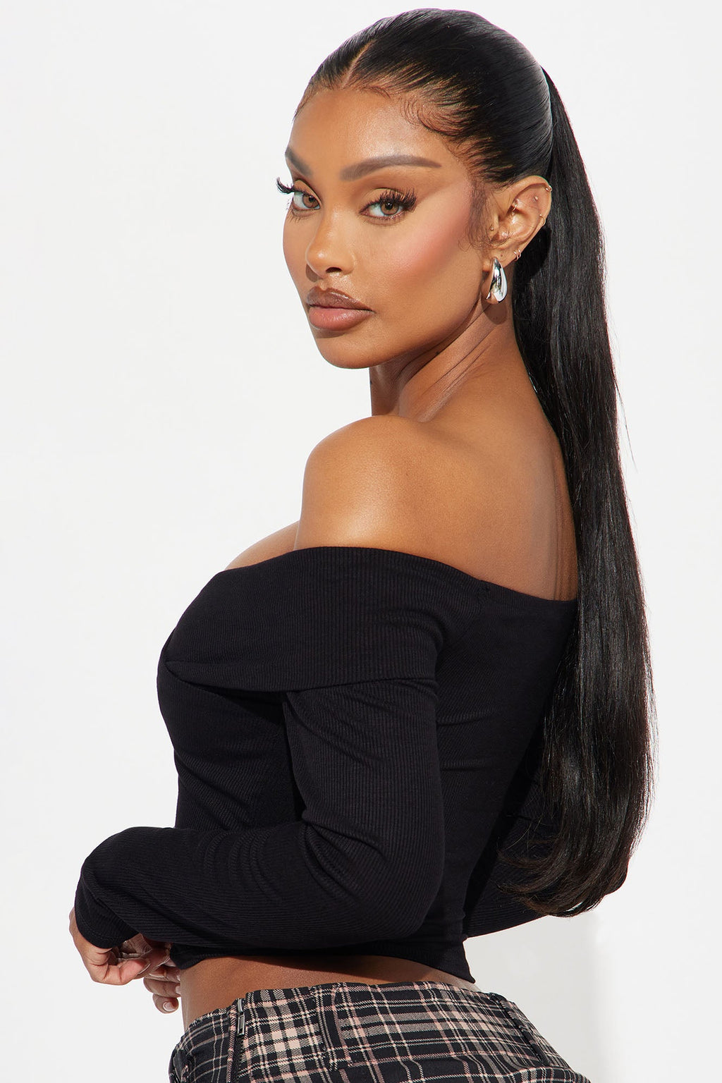 Brittany Off Shoulder Top - Black