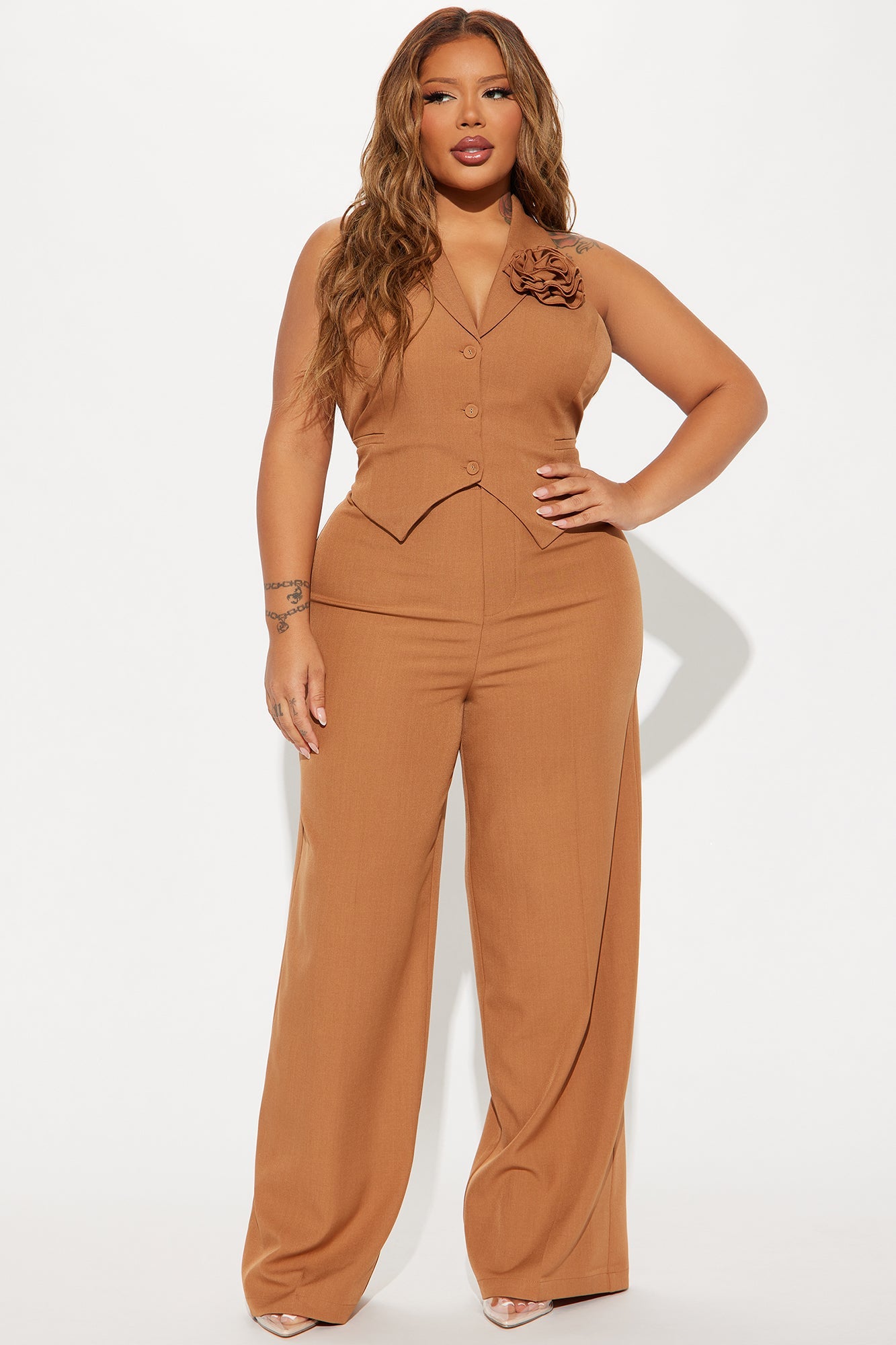 Elle Pant Set - Taupe