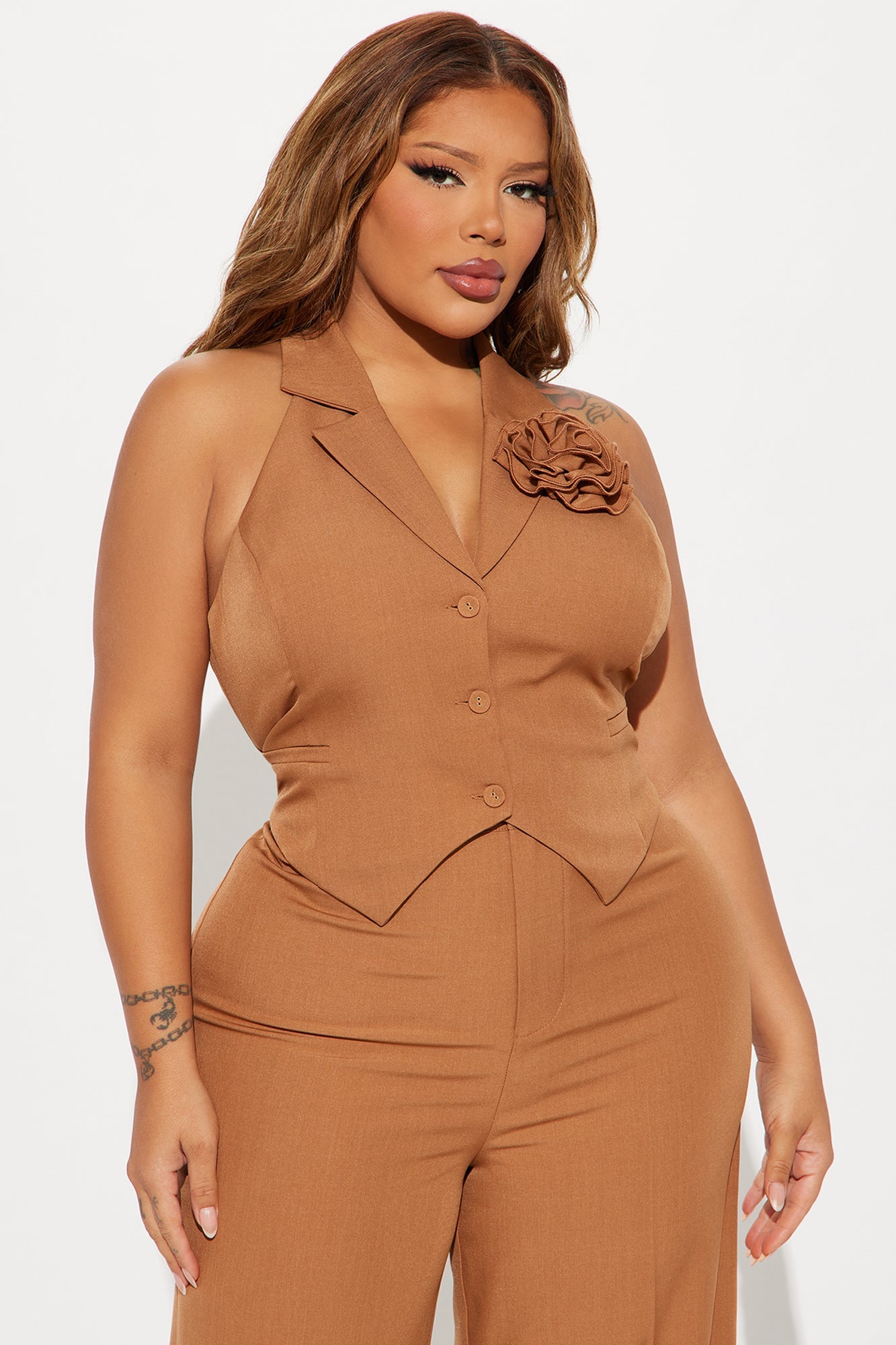 Elle Pant Set - Taupe