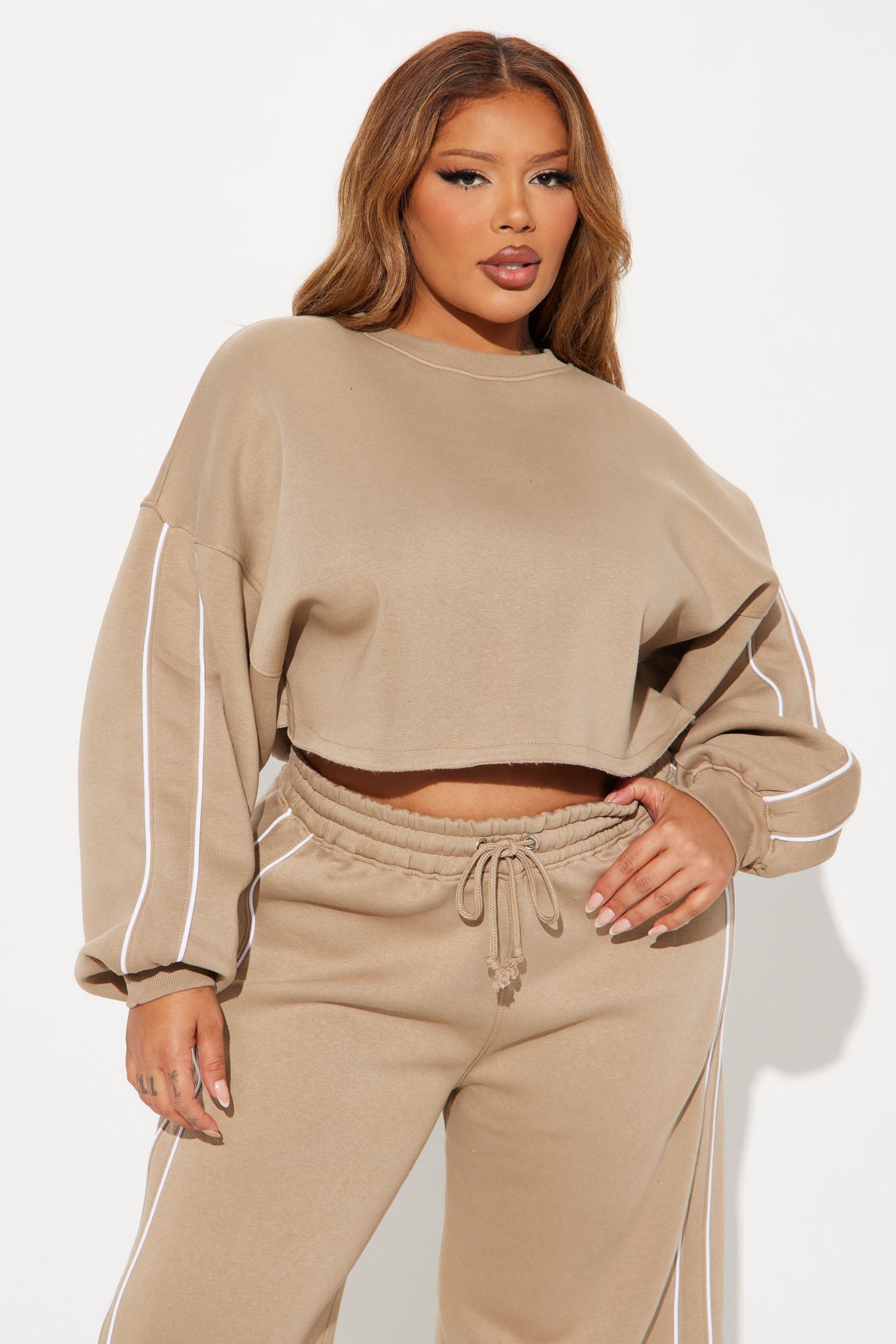Almost The Weekend Lounge Top - Taupe