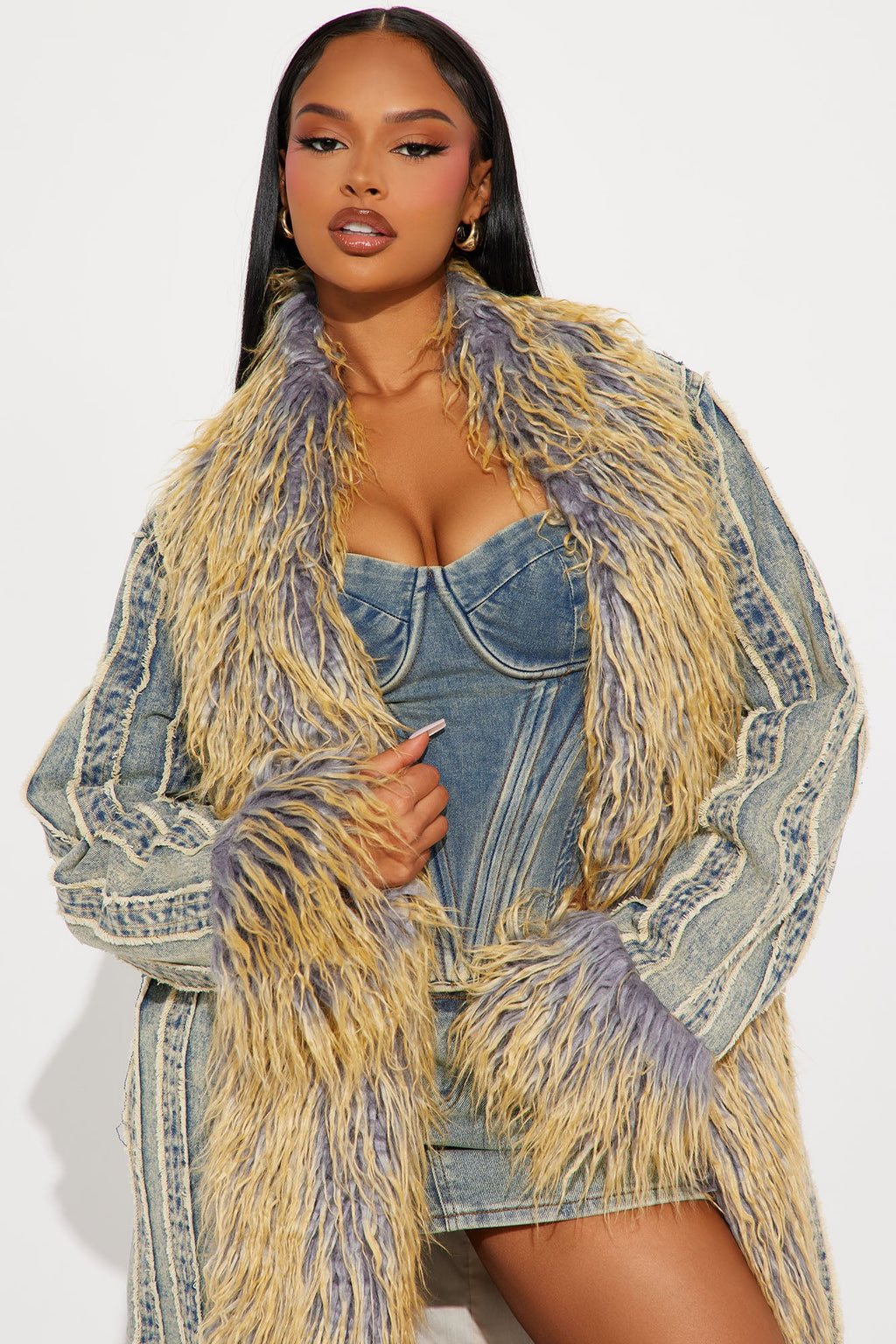 Love Me Not Washed Denim Trench - Vintage Wash