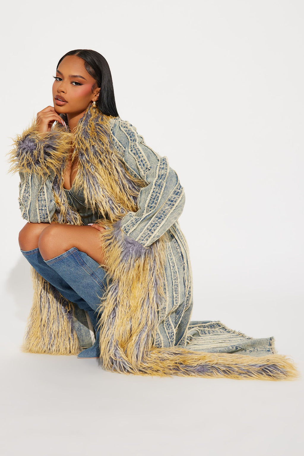 Love Me Not Washed Denim Trench - Vintage Wash