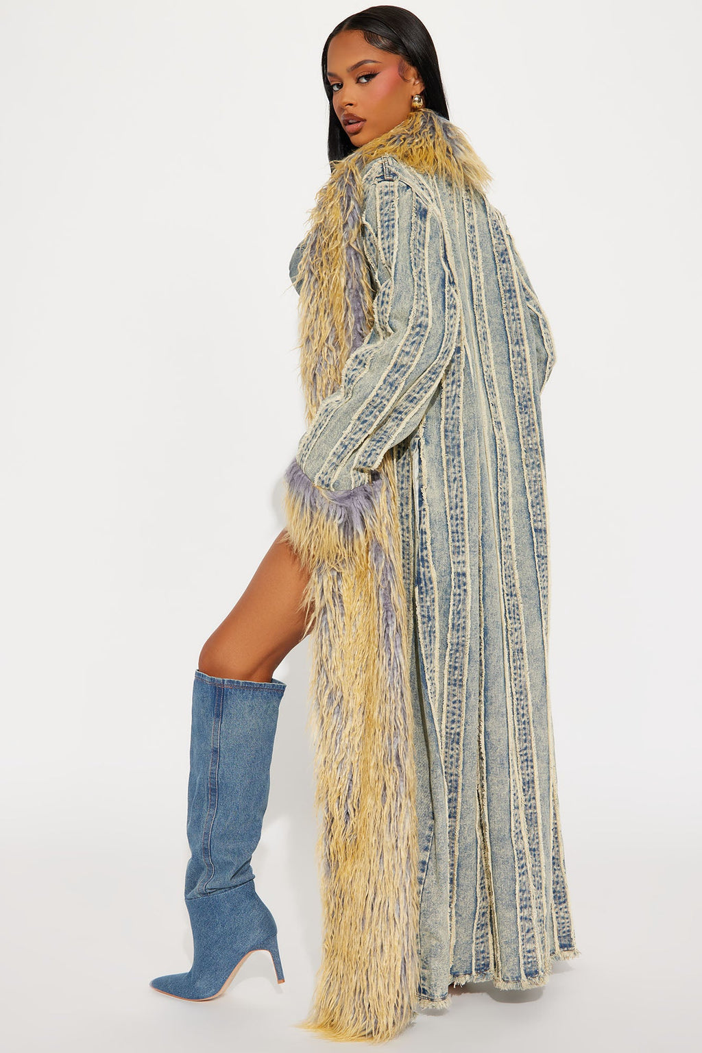 Love Me Not Washed Denim Trench - Vintage Wash