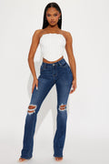 Tall Jessie Mid Rise Distressed Bootcut Jean - Medium Wash