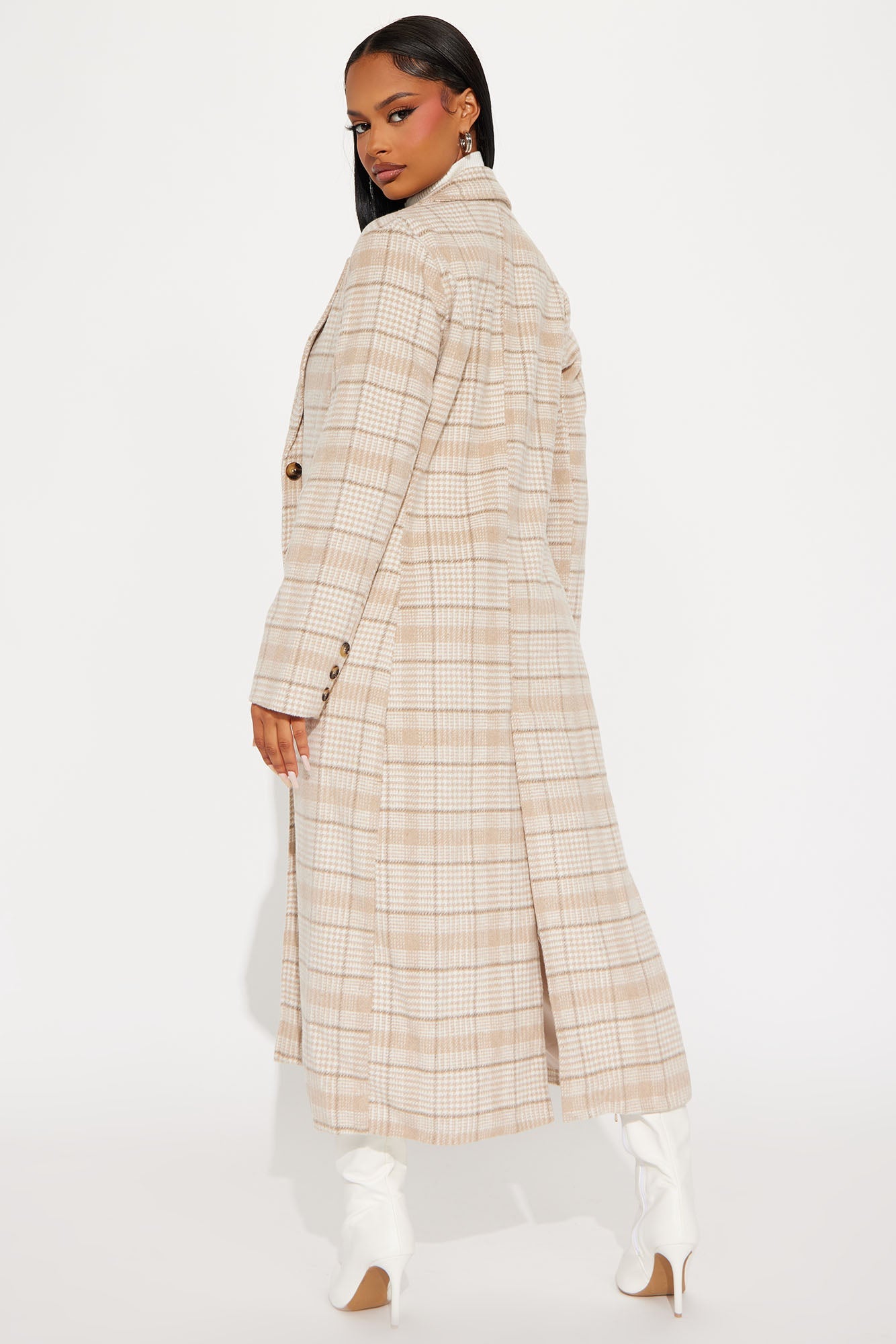 Harper Plaid Short Set - Taupe